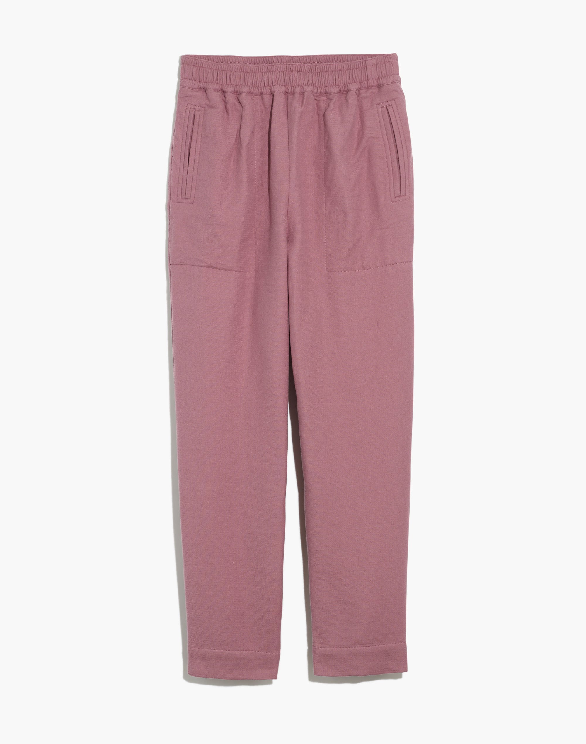 Petite Waffleback Pull-On High-Rise Tapered Pants