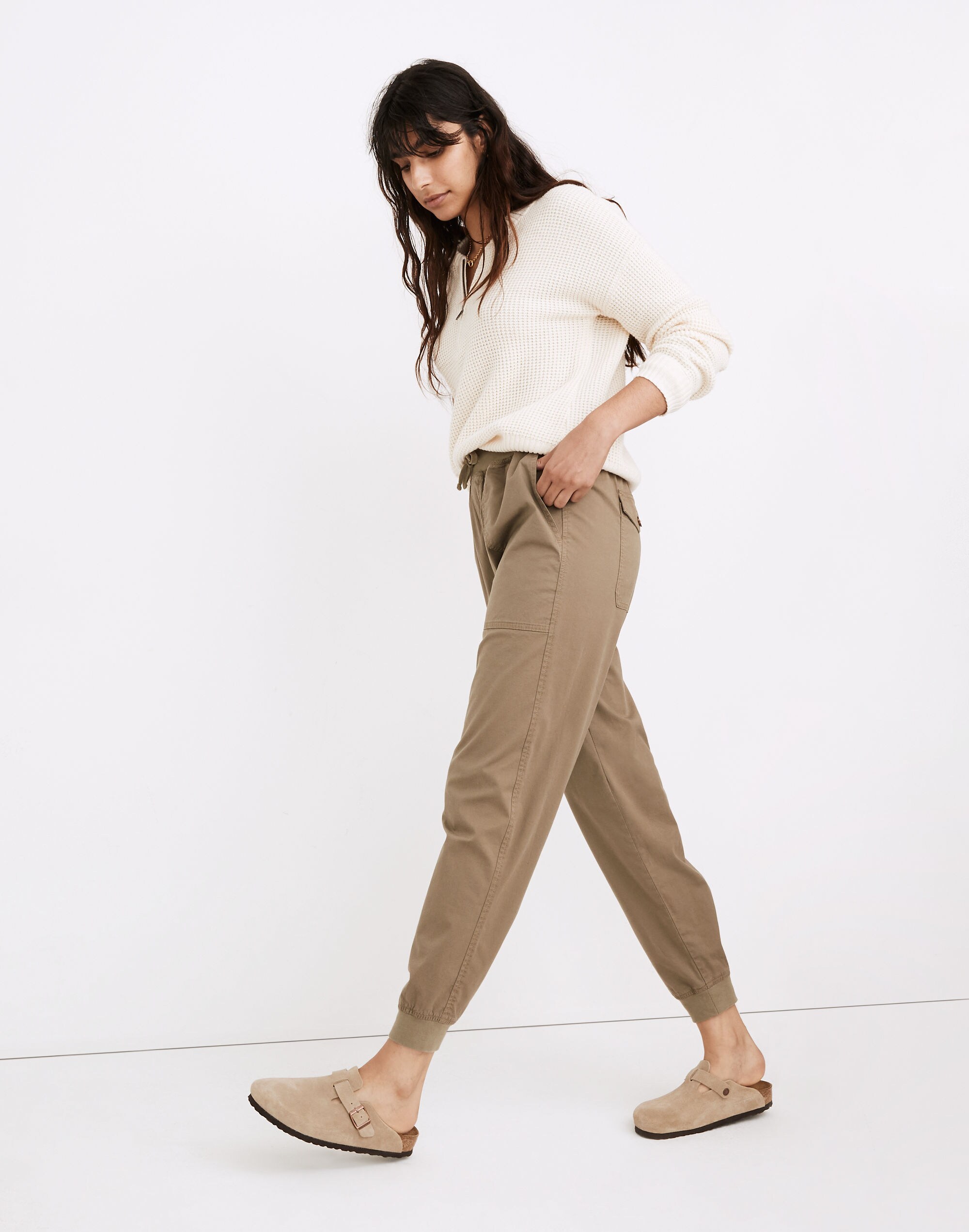 Twill Drawstring Jogger Pants