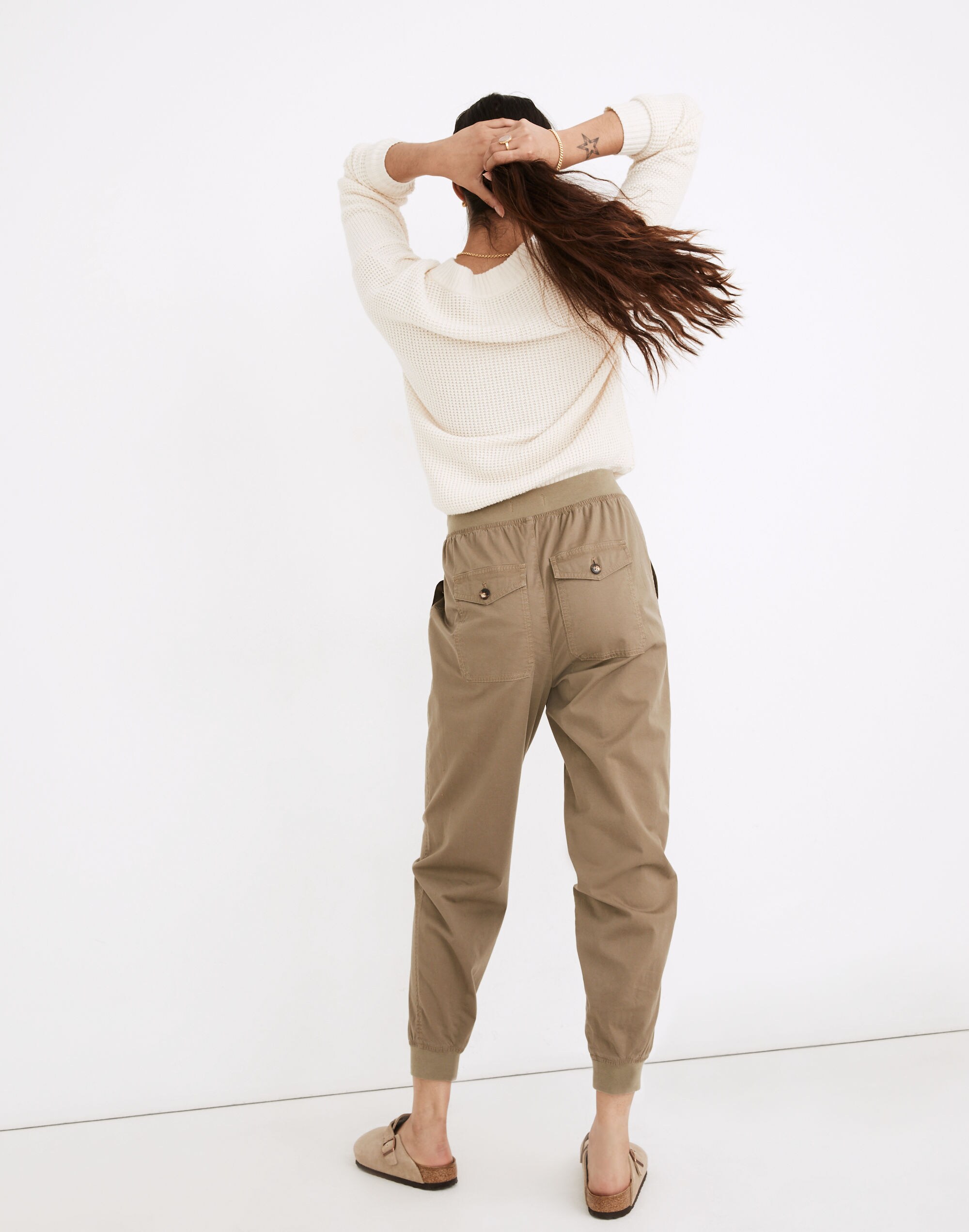 Twill Drawstring Jogger Pants