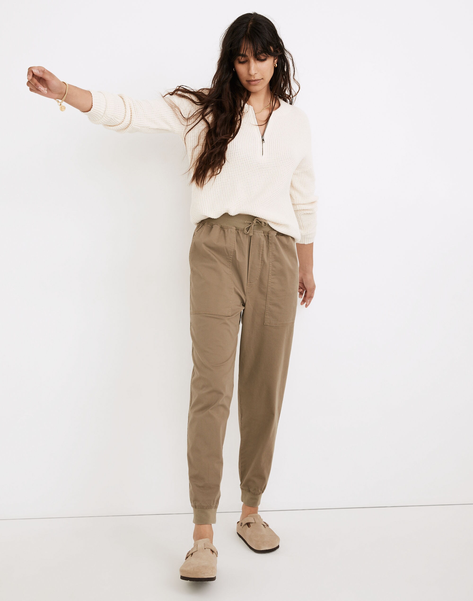 Twill Drawstring Jogger Pants