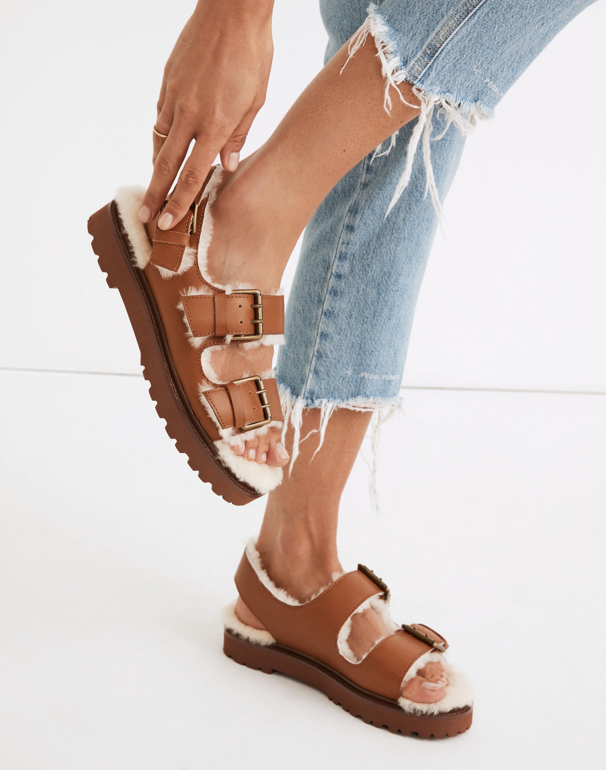 The Shearling-Lined Madelyn Sandal