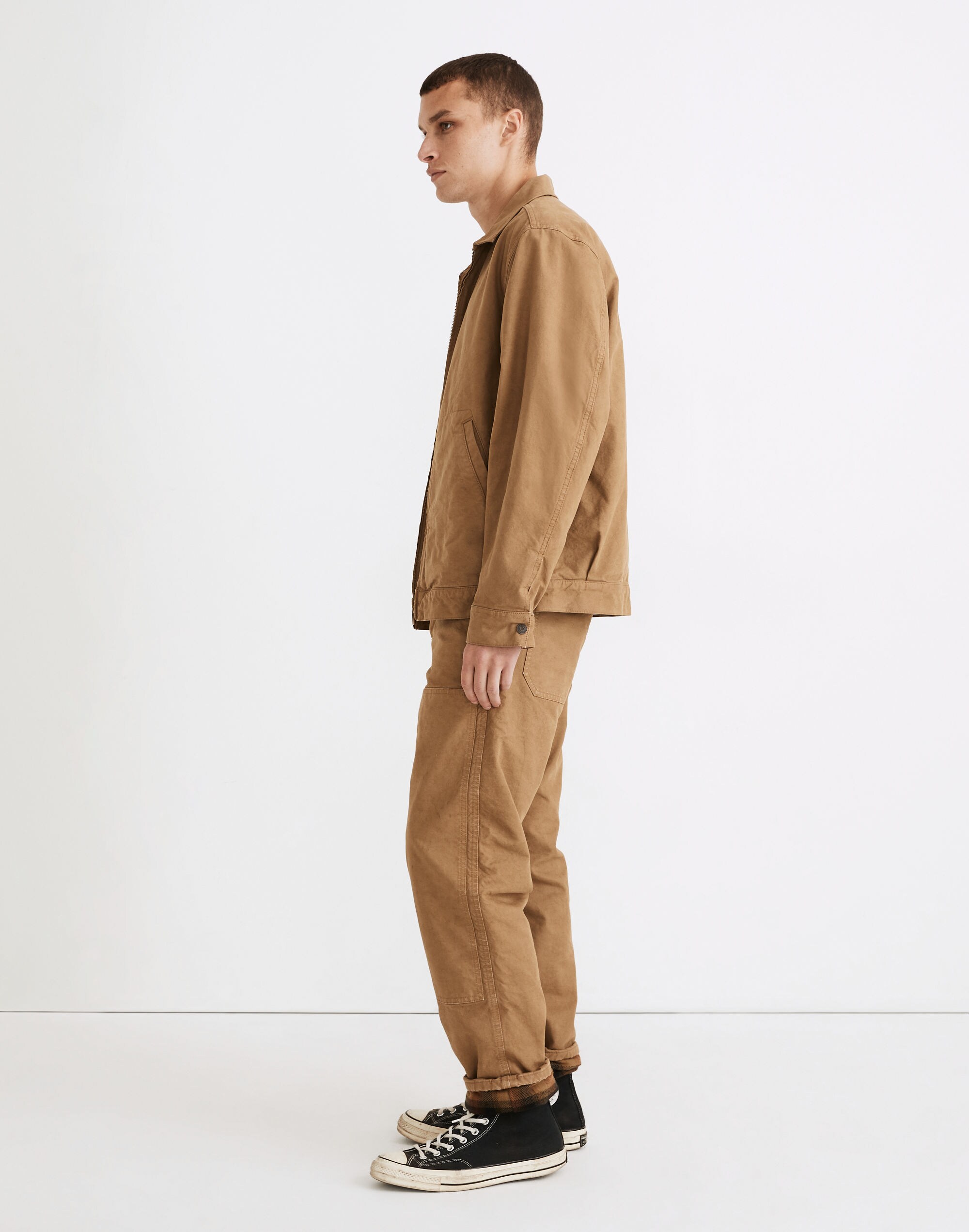 Garment-Dyed Relaxed Straight Workwear Pants
