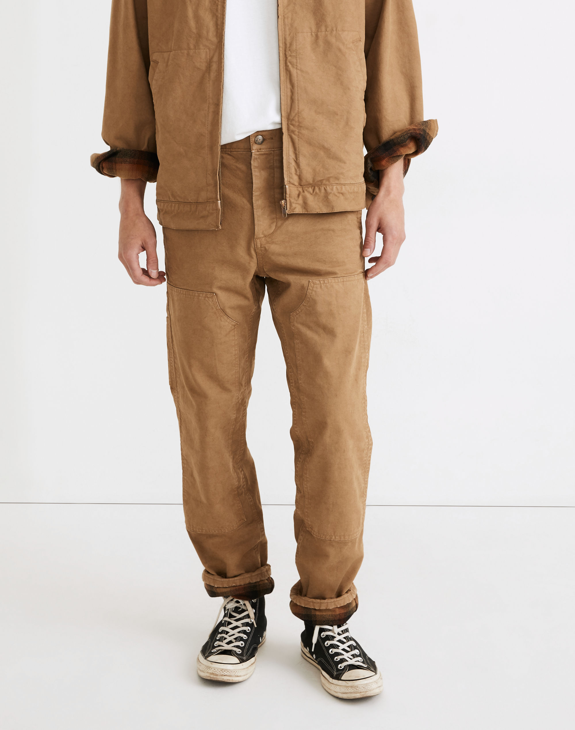 Garment-Dyed Relaxed Straight Workwear Pants