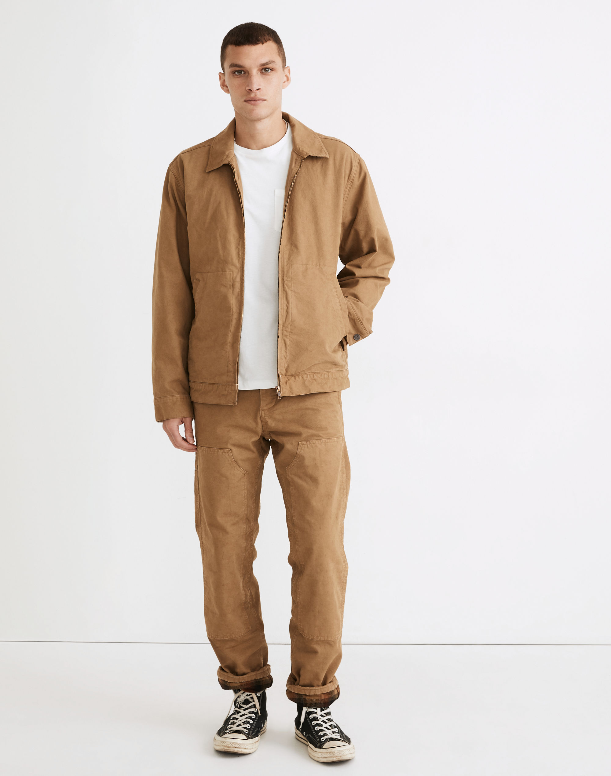 Garment-Dyed Relaxed Straight Workwear Pants