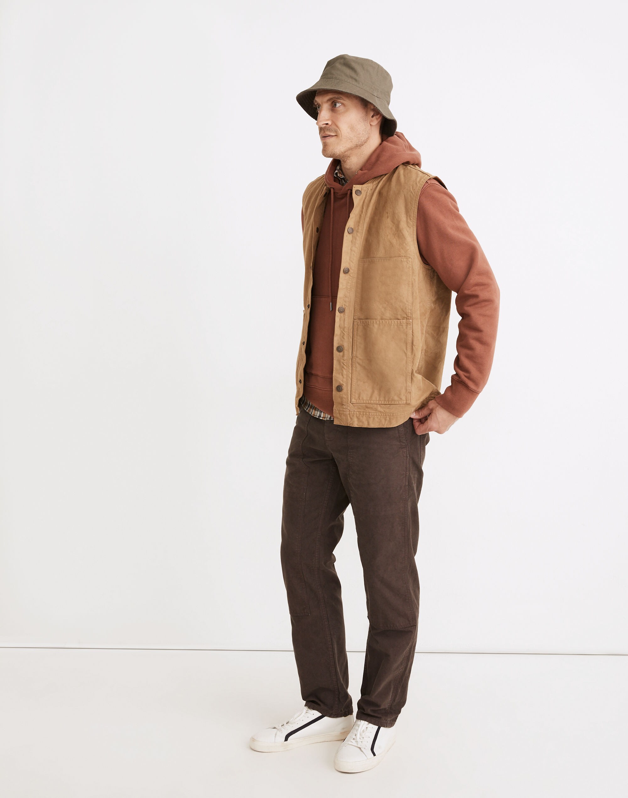 Flannel-Lined Canvas Workwear Vest