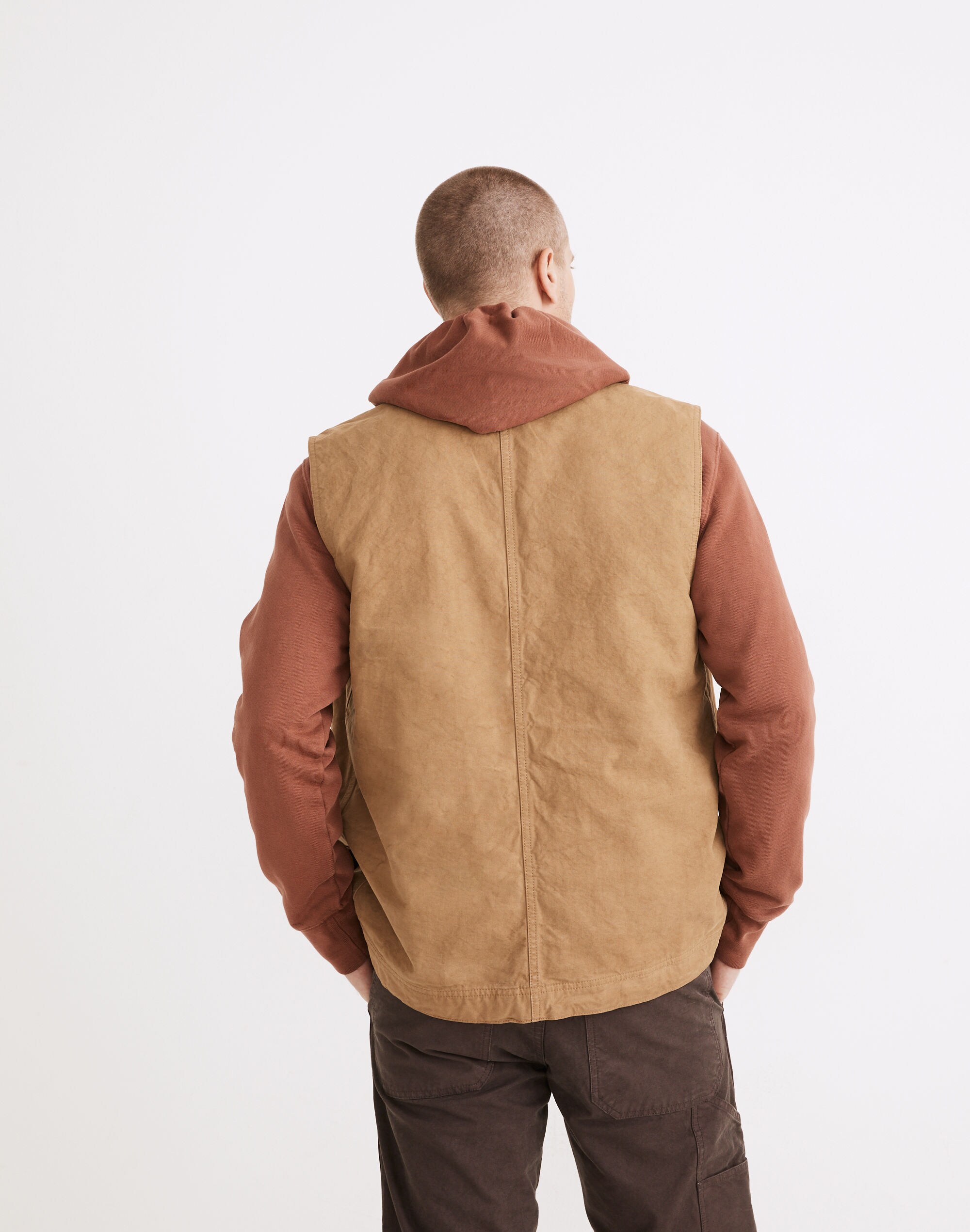 Flannel-Lined Canvas Workwear Vest