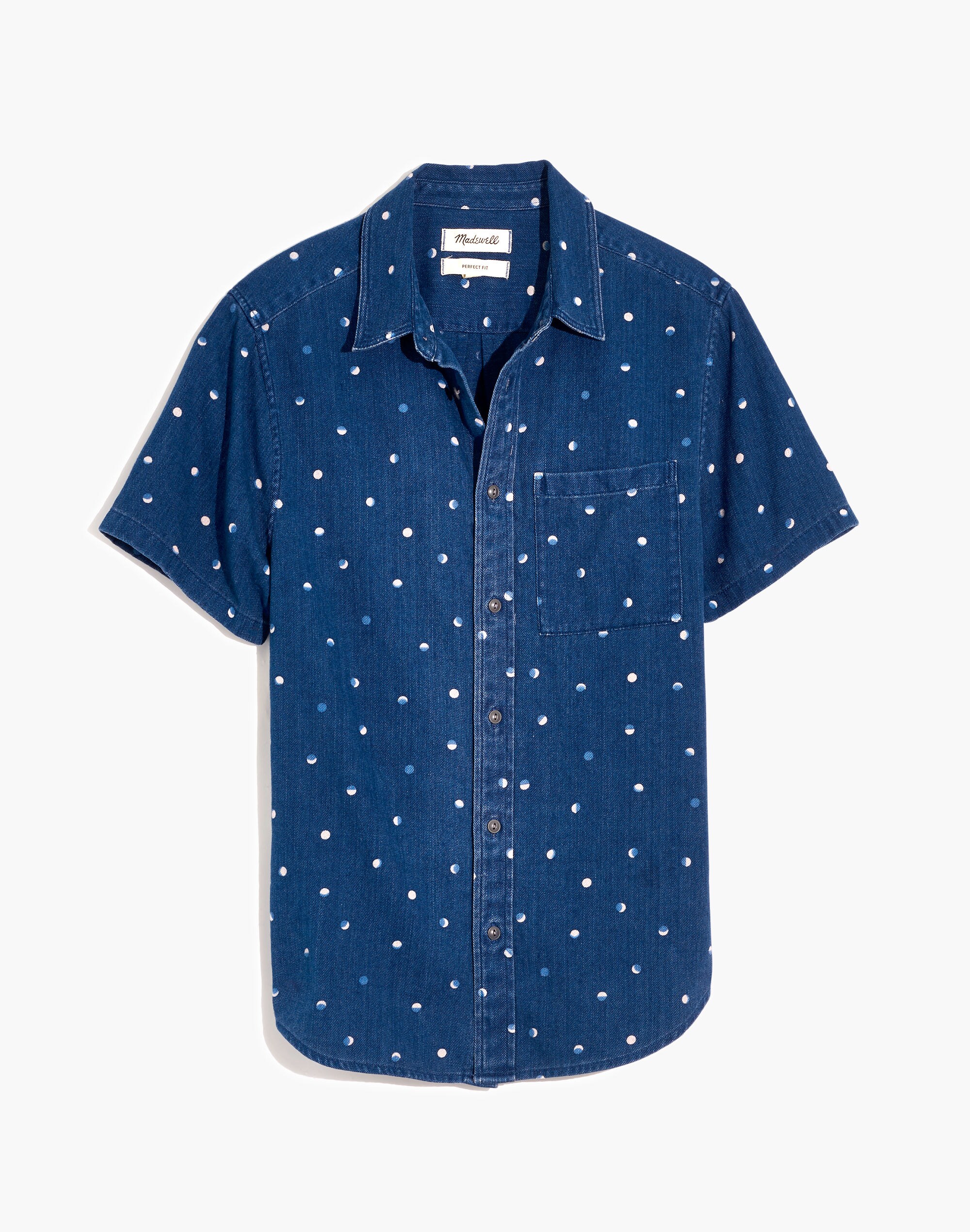 Perfect Short-Sleeve Shirt in Indigo Moon Print