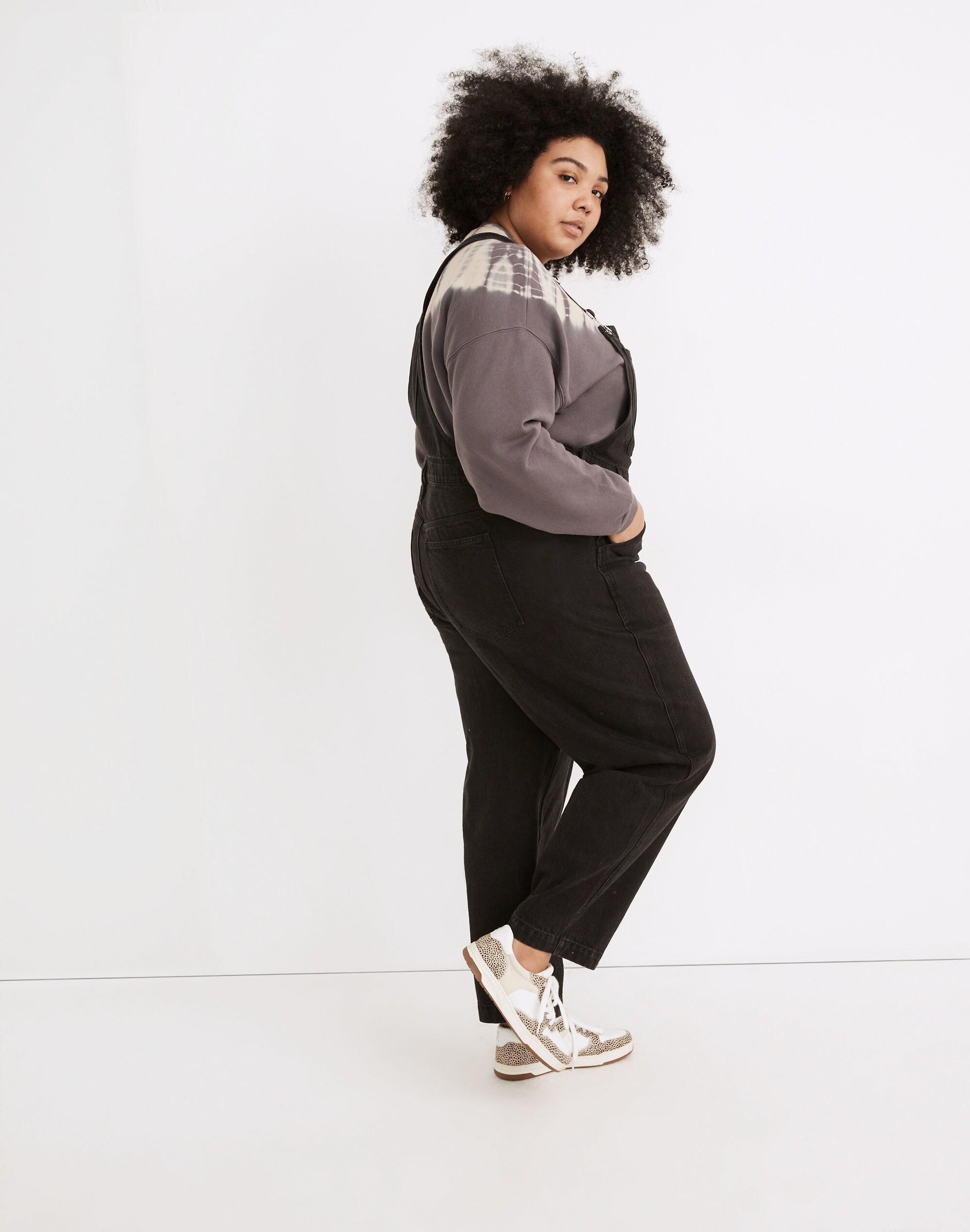 Plus Straight-Leg Overalls in Lunar Wash