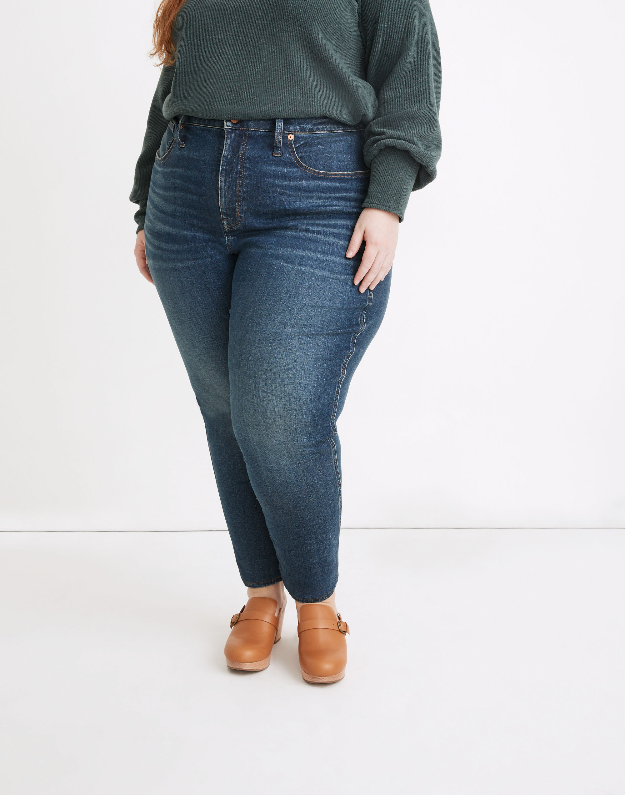 Plus Curvy High-Rise Skinny Jeans in Lanette Wash