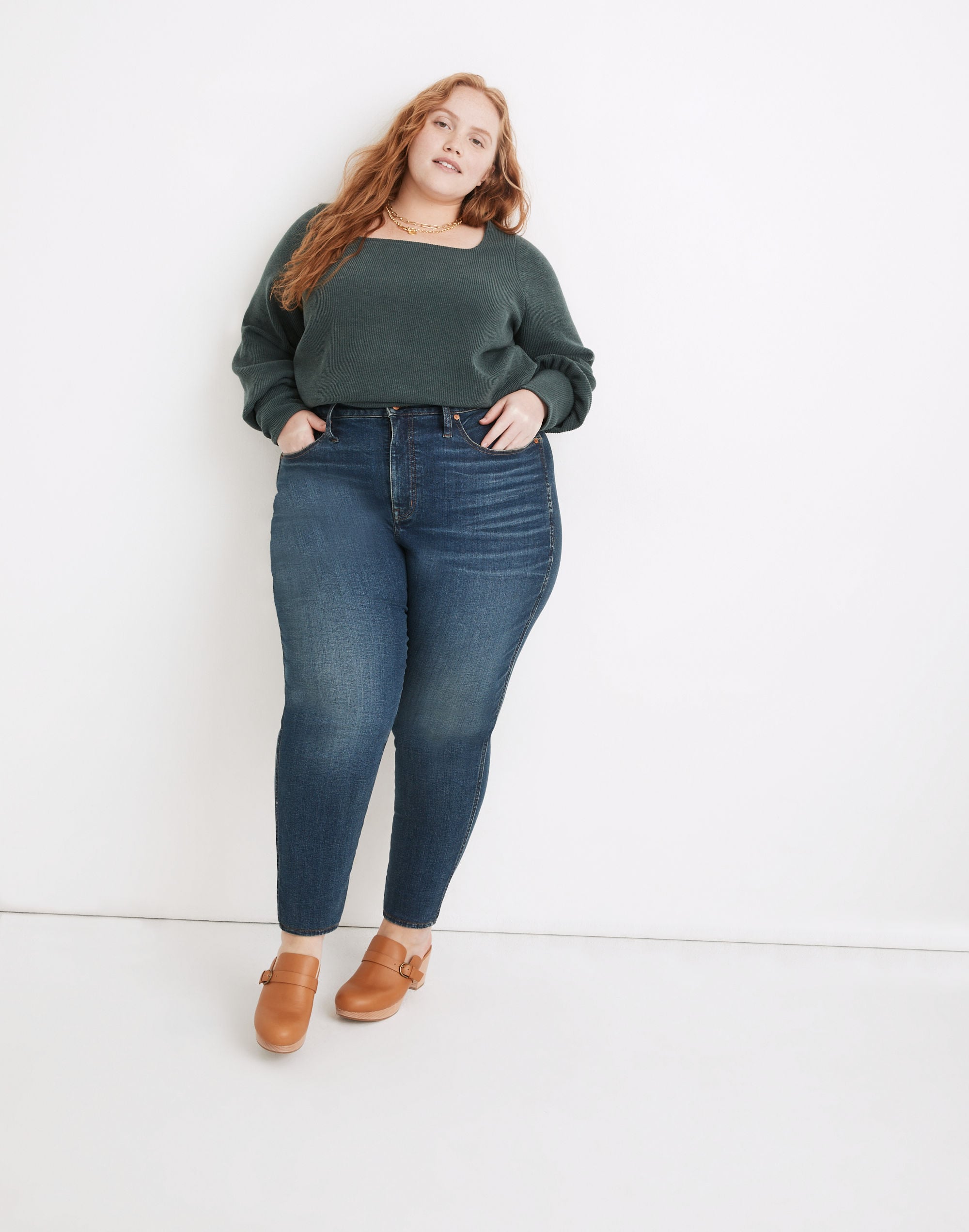Plus Curvy High-Rise Skinny Jeans in Lanette Wash