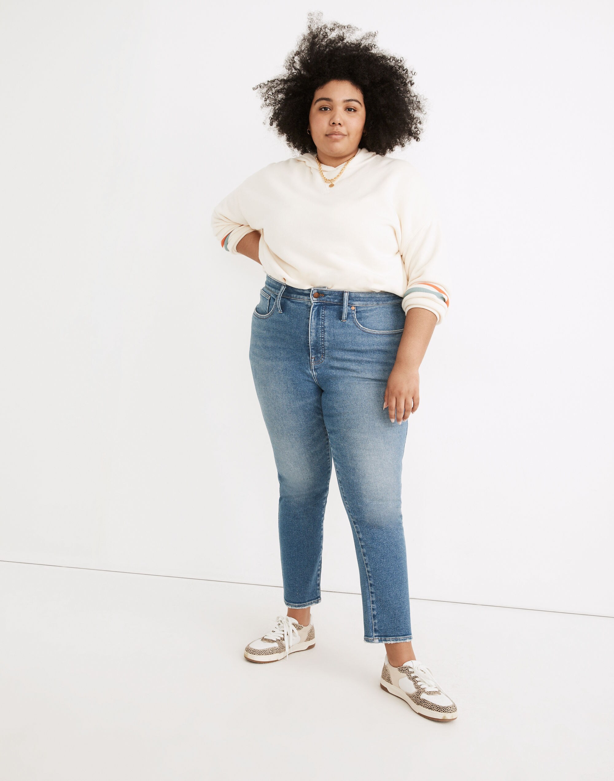 Plus Curvy Stovepipe Jeans in Ditmas Wash