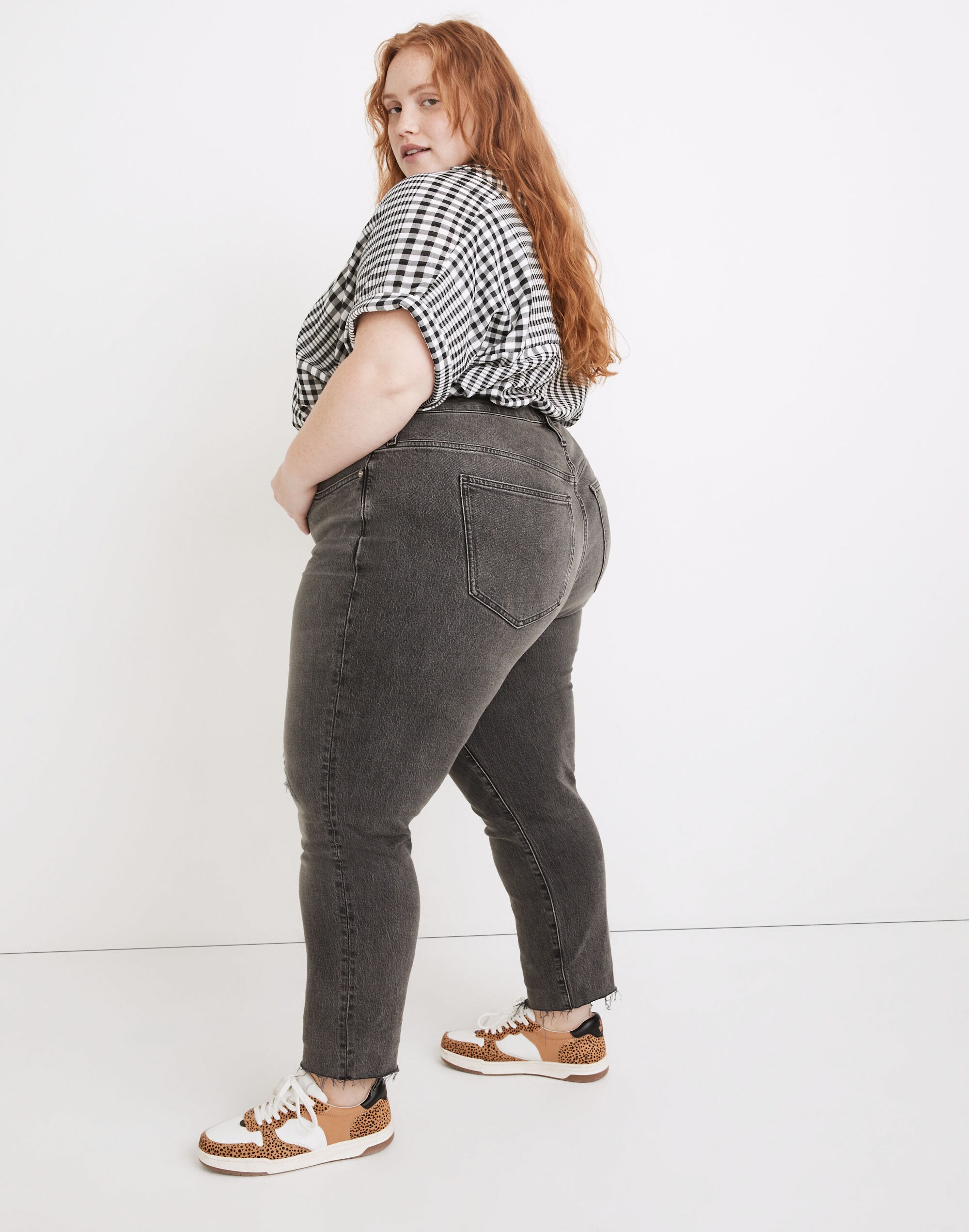 The Plus Perfect Vintage Jean in Cosner Wash: Knee-Rip Edition