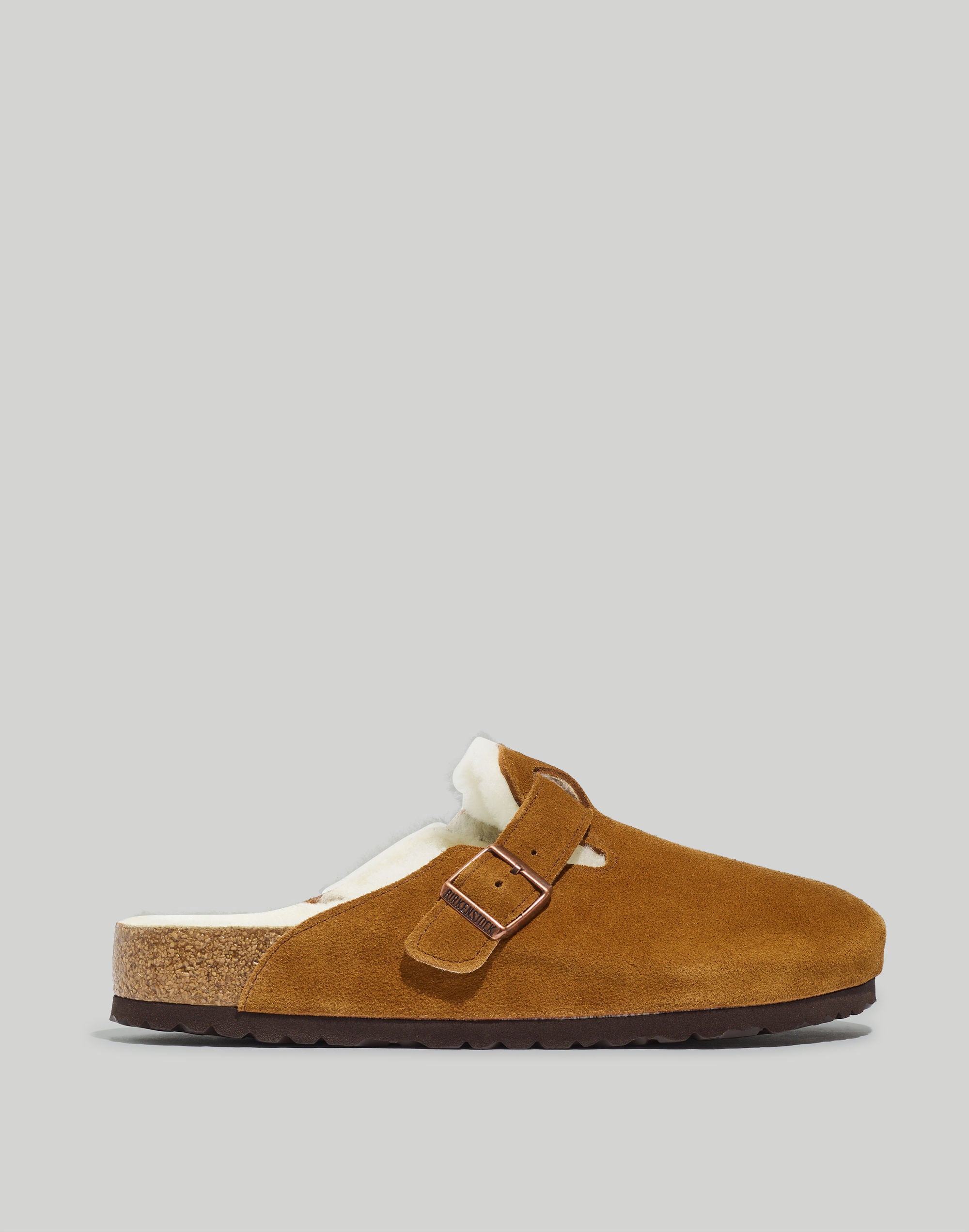 Birkenstock&reg; Suede Boston Clogs in Shearling