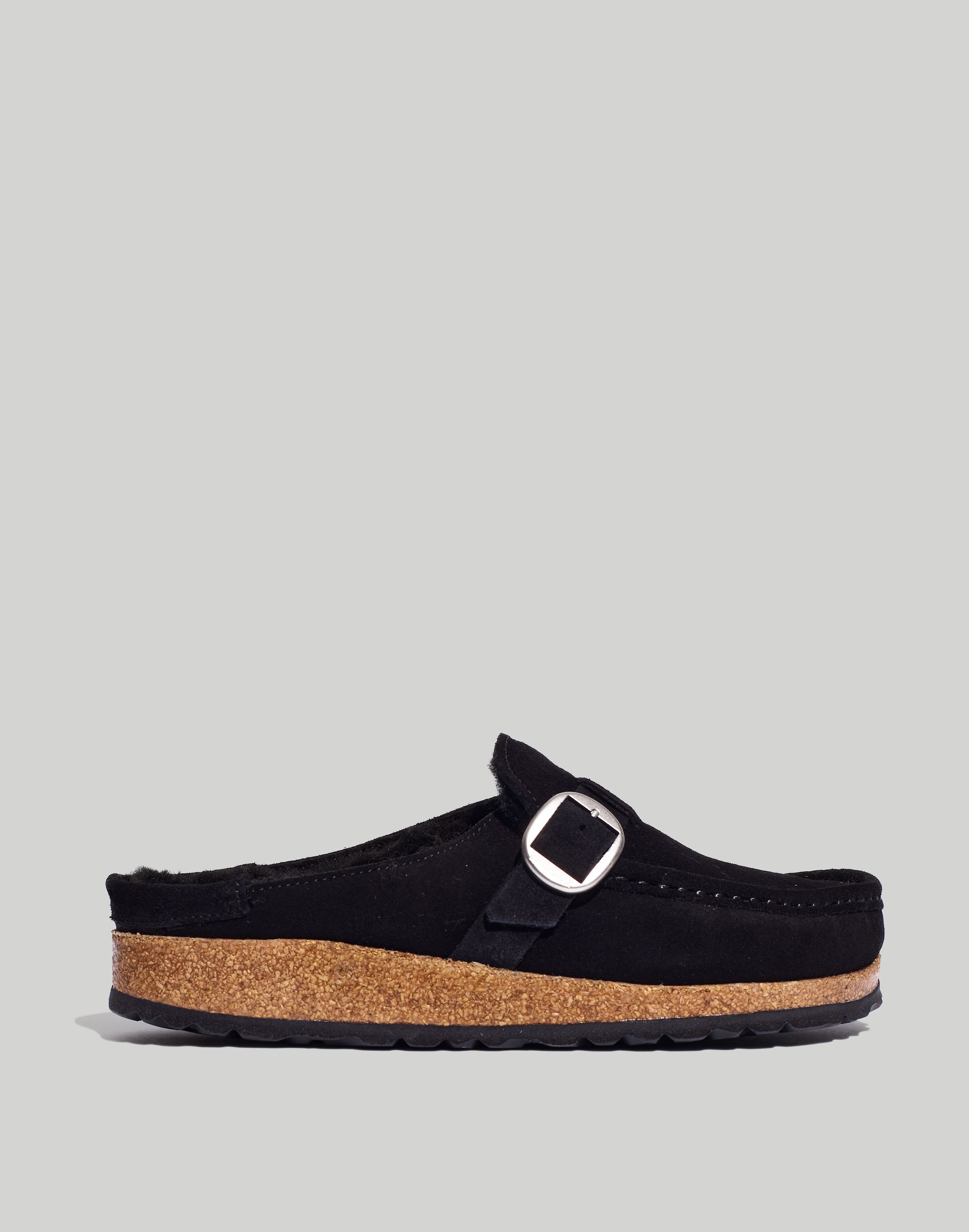 Birkenstock&reg; Suede Buckley Clogs in Shearling