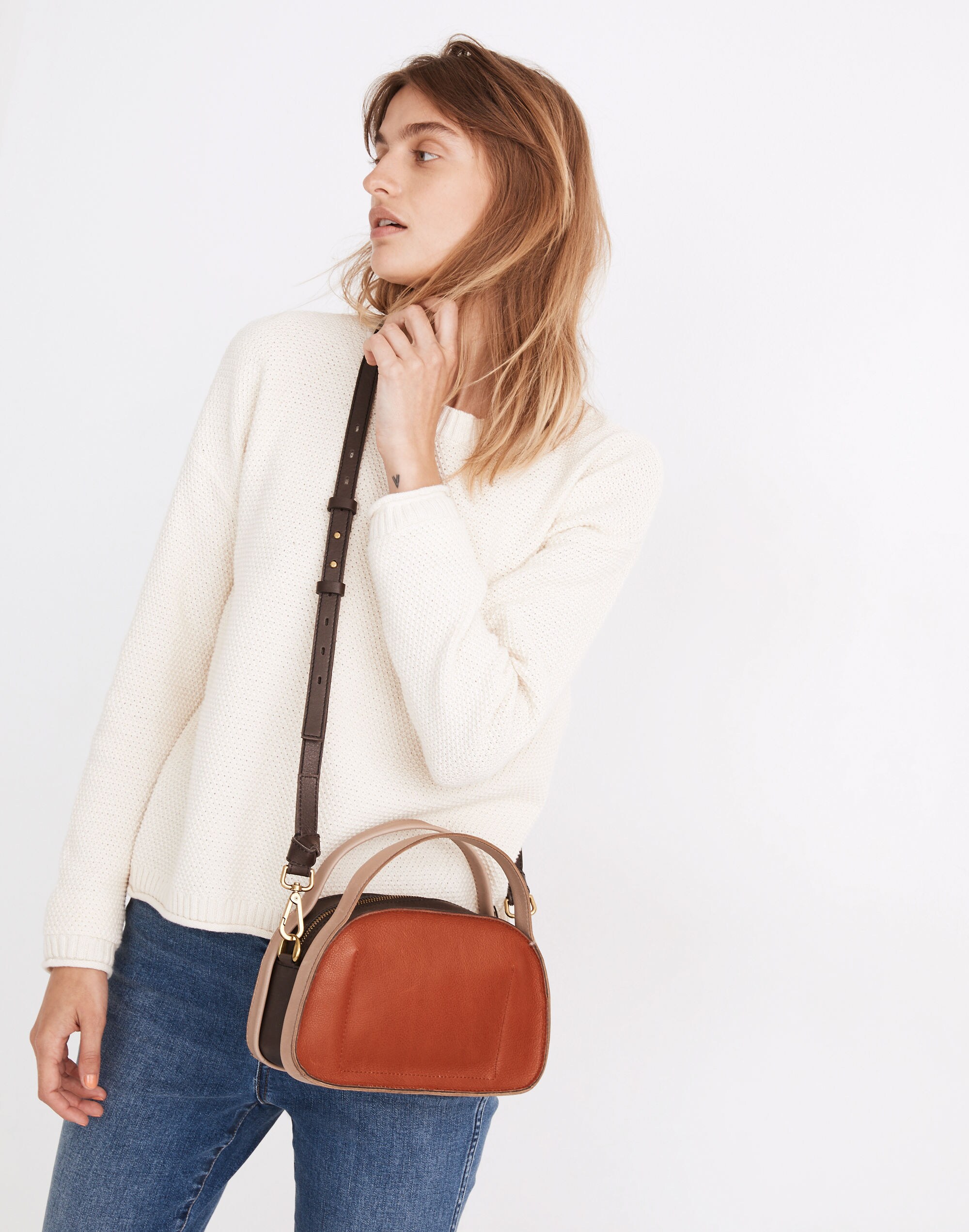 The Sydney Zip-Top Crossbody Bag in Colorblock