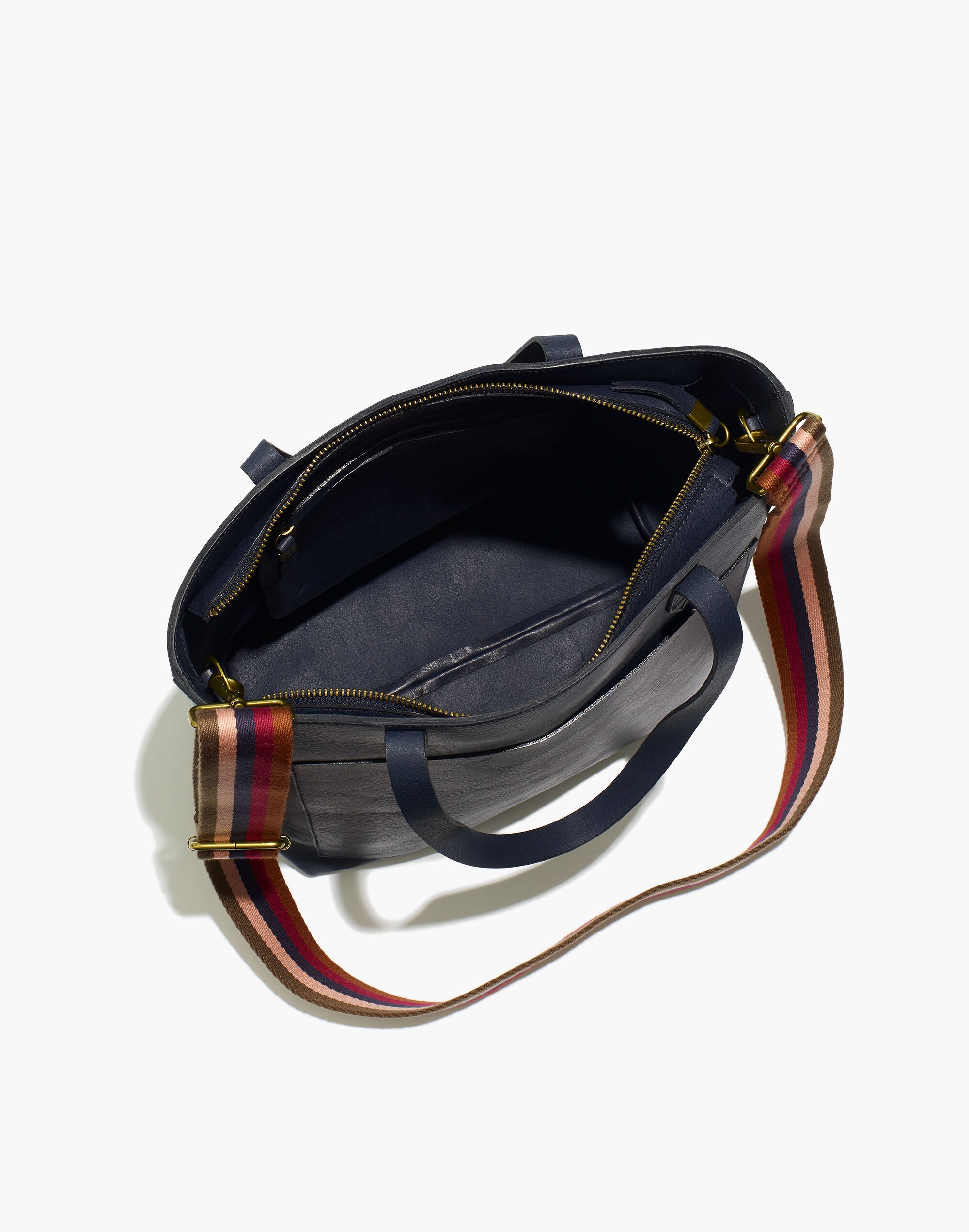 The Zip-Top Medium Transport Tote: Rainbow Webbing Strap Edition