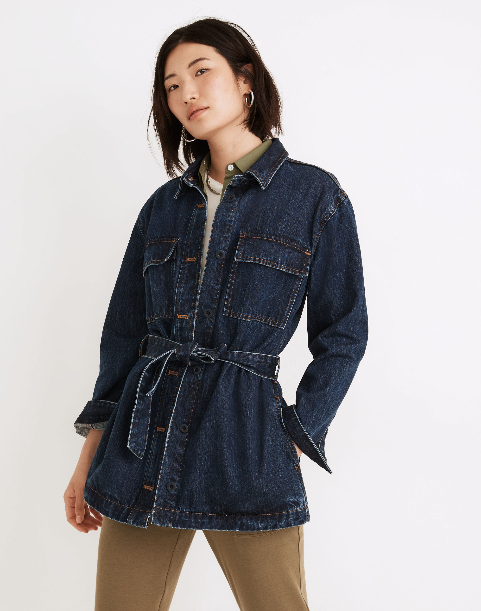 Denim Tie-Waist Shirt-Jacket