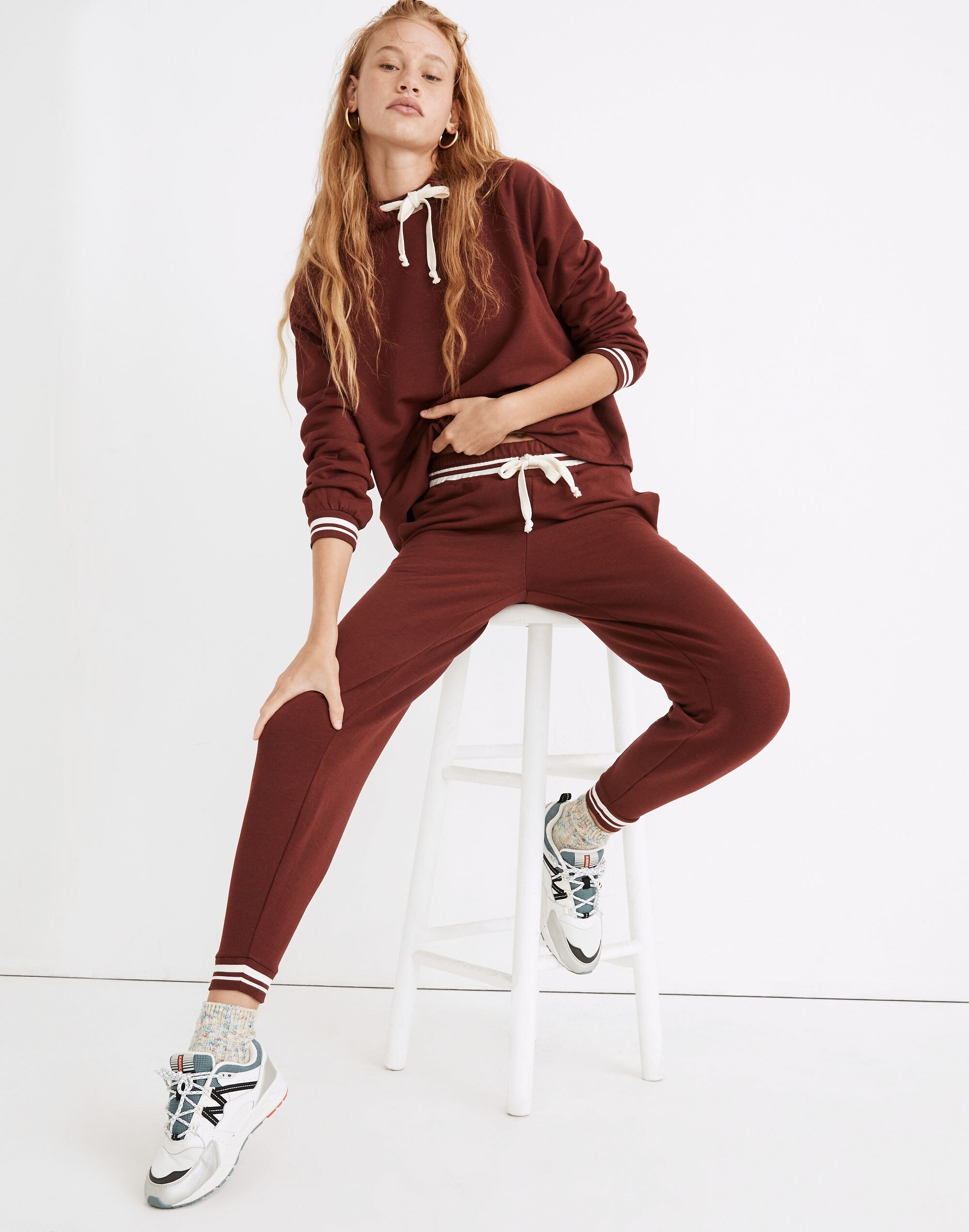 MWL Superbrushed Easygoing Sweatpants: Striped Trim Edition