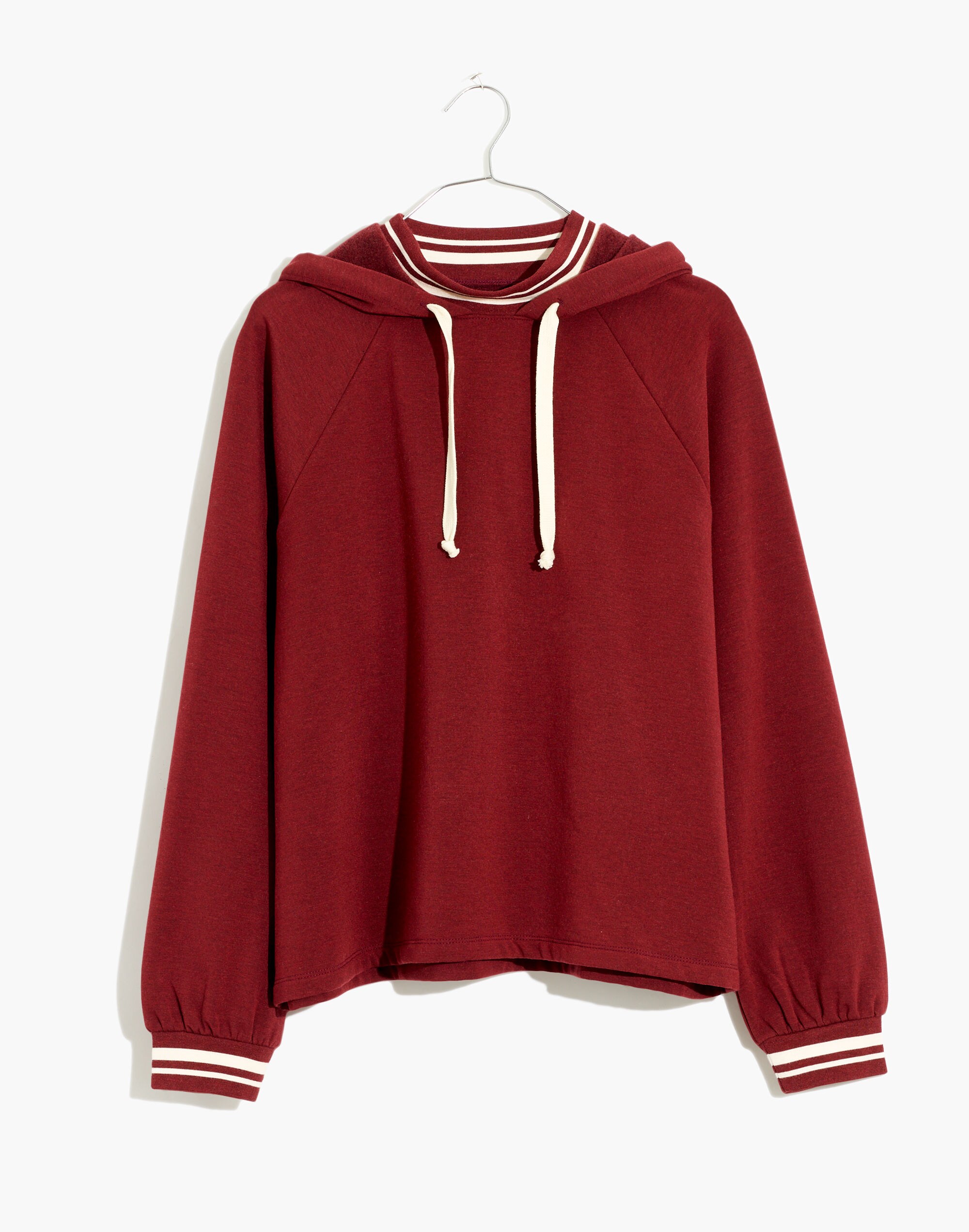 MWL Superbrushed Easygoing Hoodie Sweatshirt: Striped-Trim Edition
