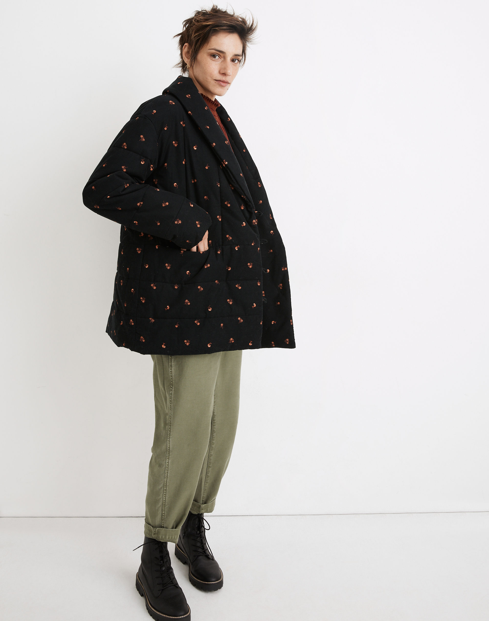 Corduroy Dumont Quilted Jacket in Amie Floral