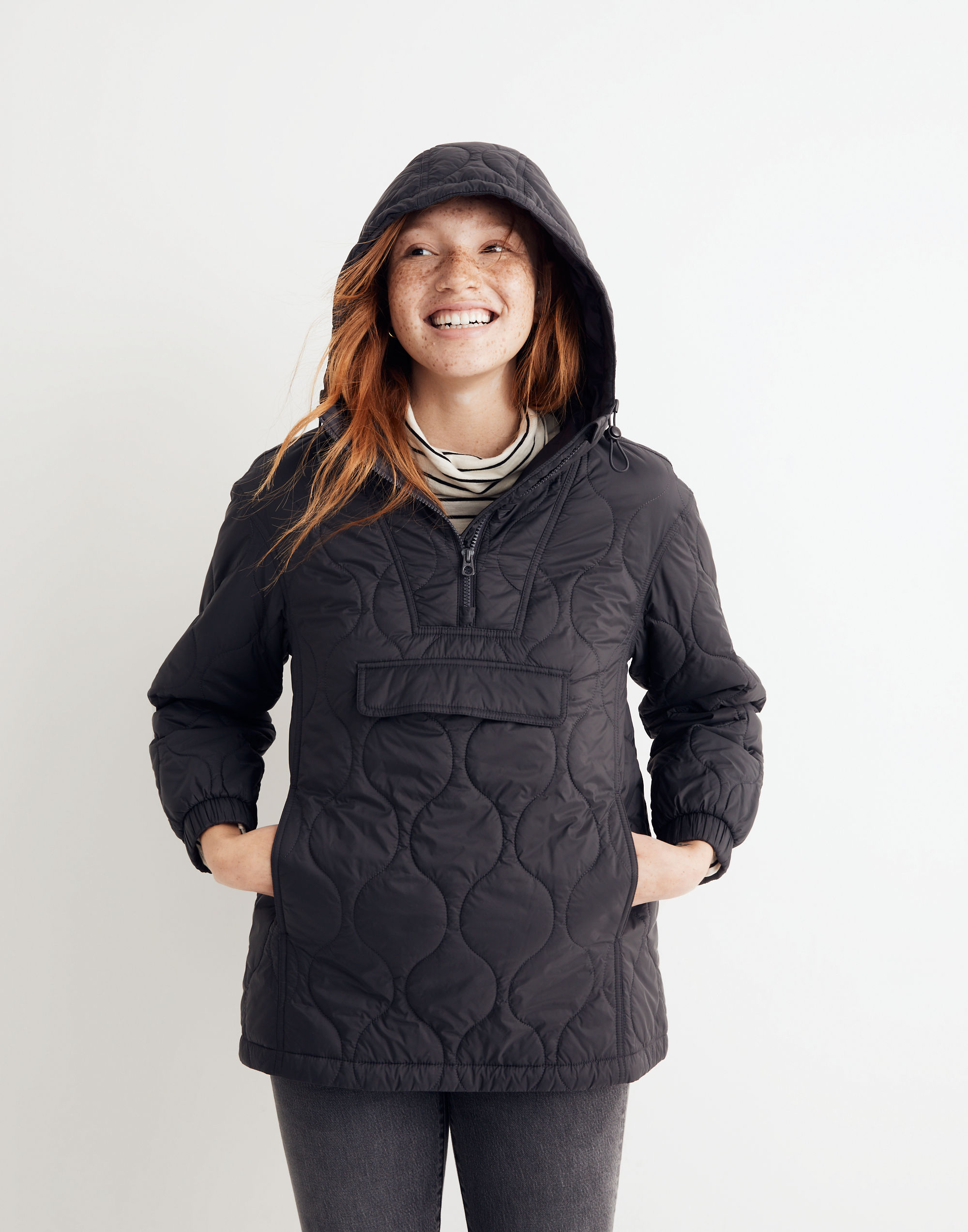 Quilted Packable Popover Puffer Jacket