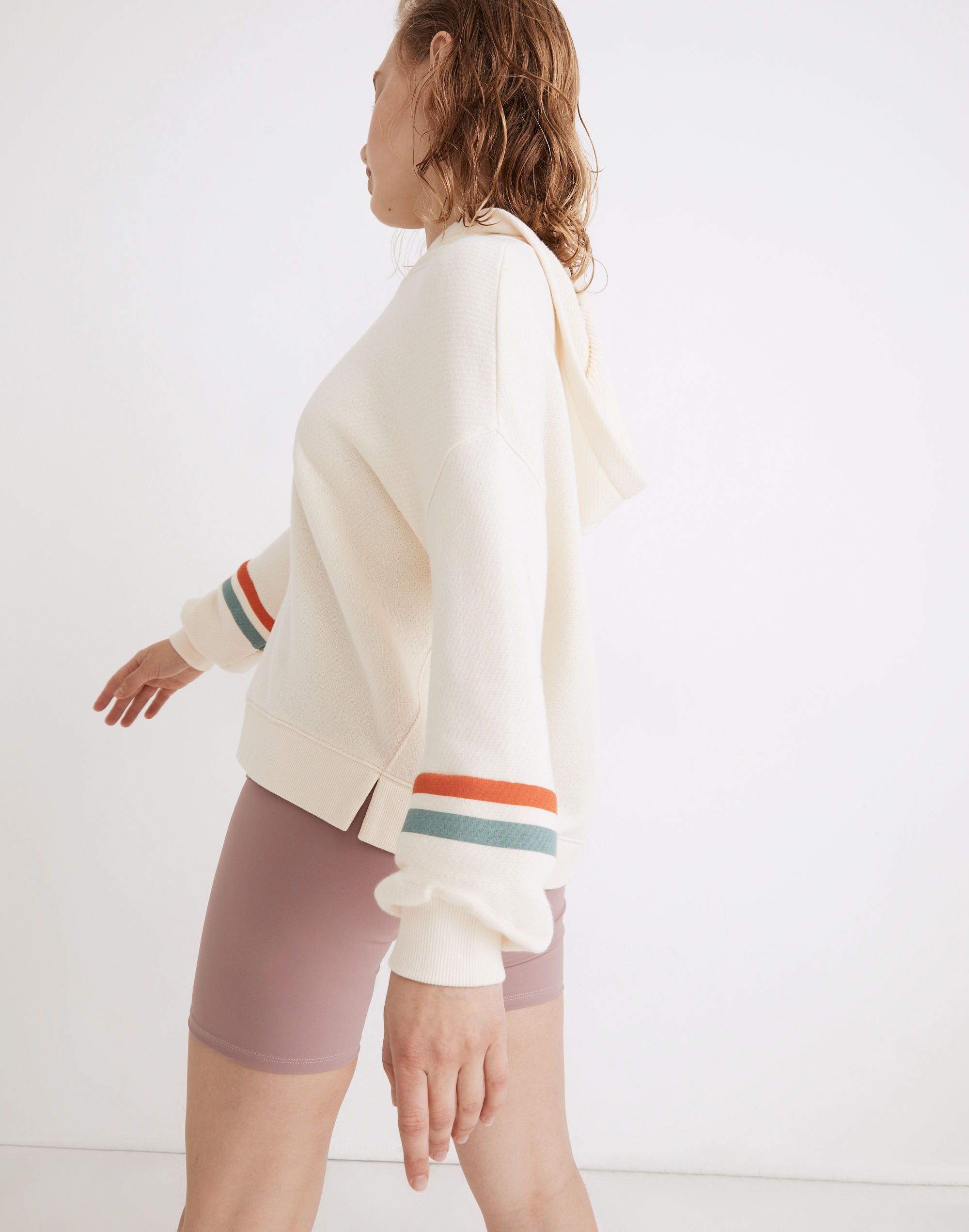 MWL Airyterry Hoodie Sweatshirt: Stripe-Sleeve Edition