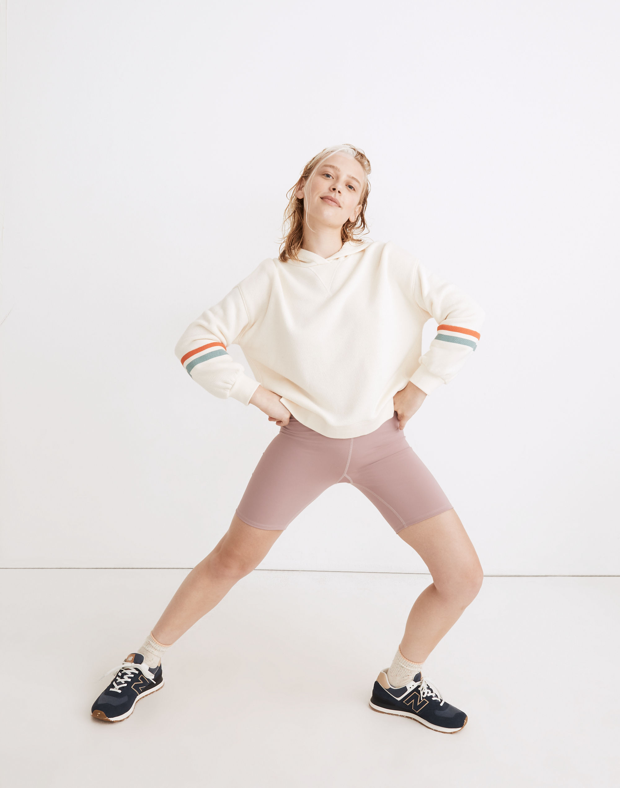 mwl airyterry hoodie sweatshirt: stripe-sleeve edition