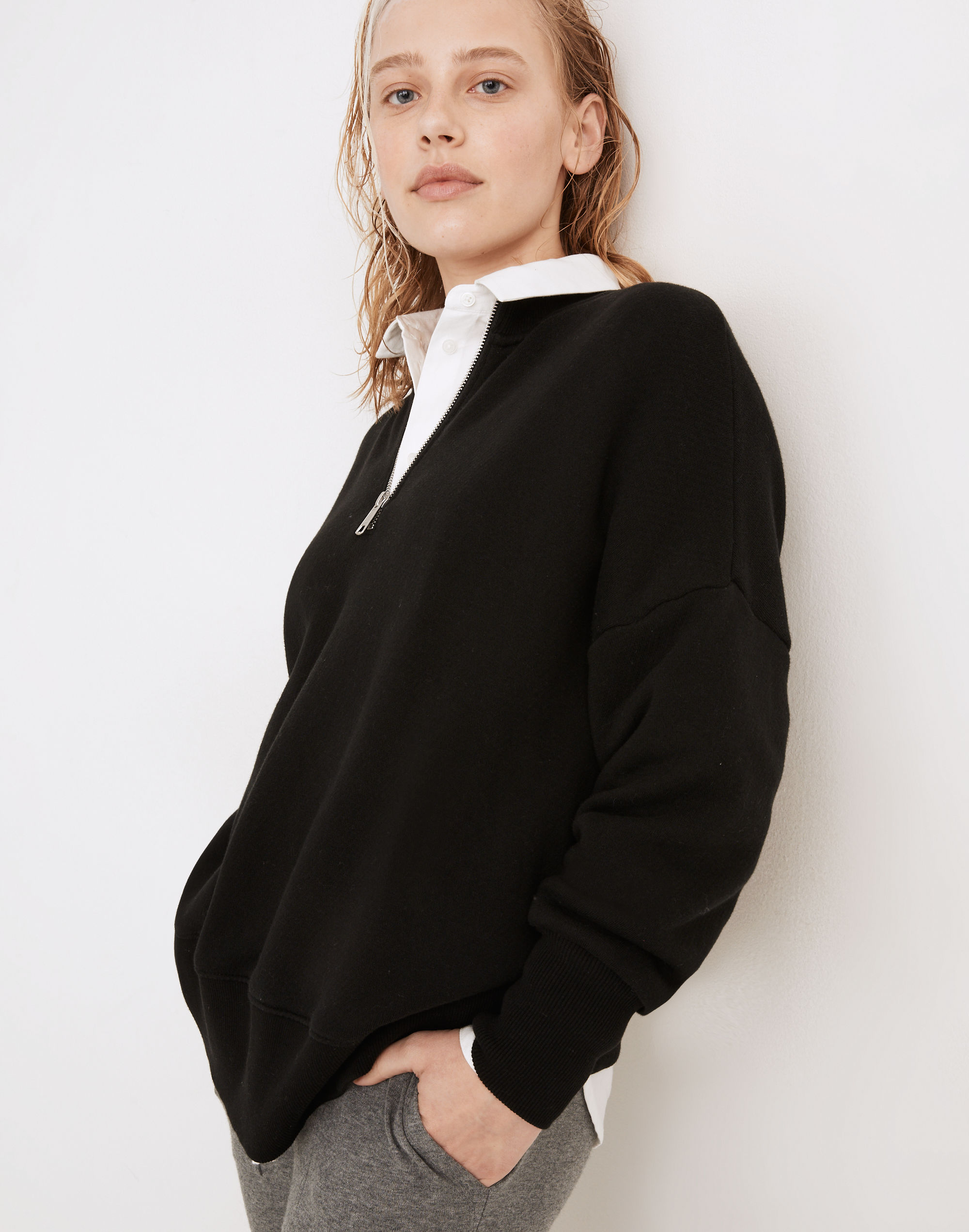 MWL Airyterry Half-Zip Tunic Sweatshirt