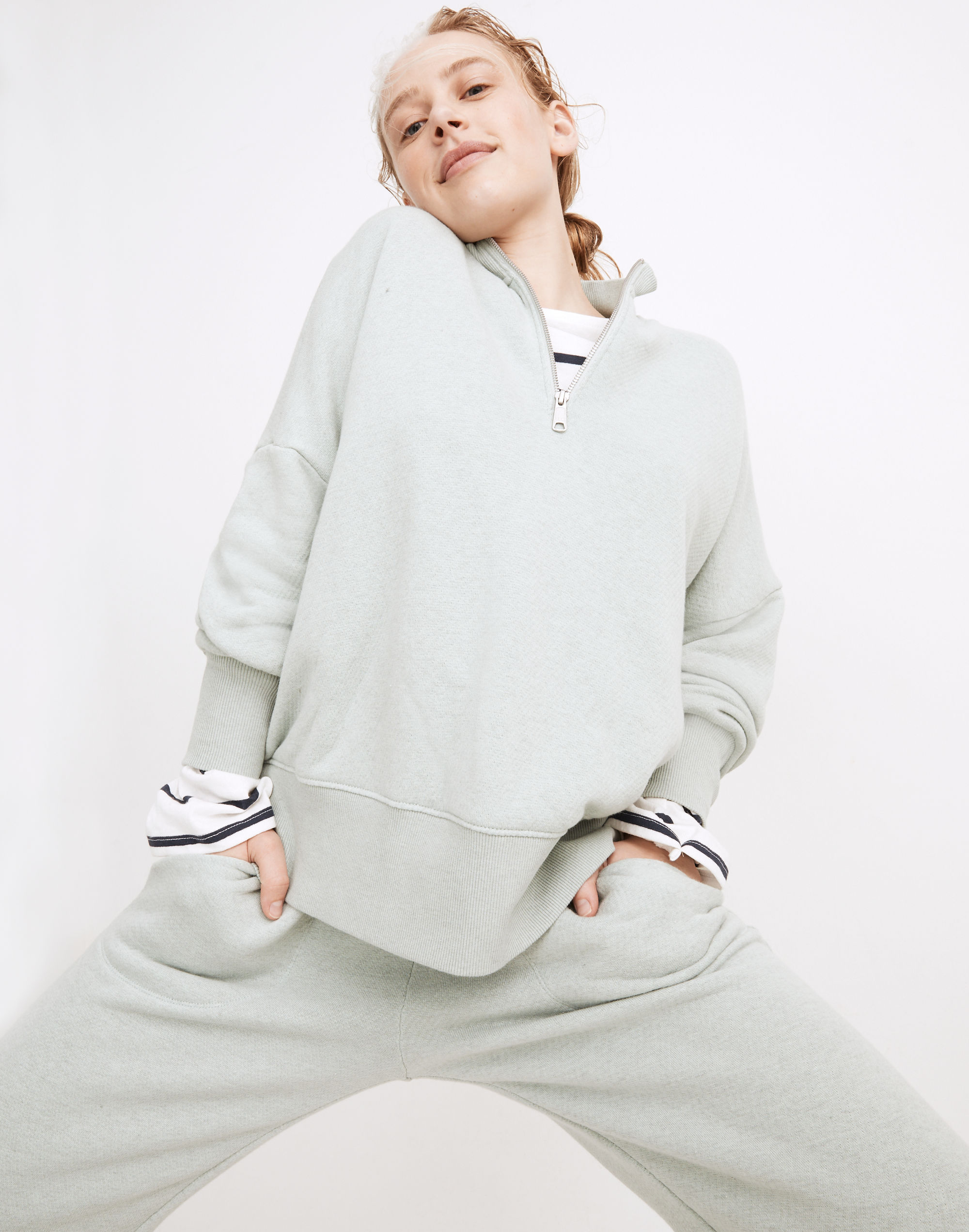 MWL Airyterry Half-Zip Tunic Sweatshirt
