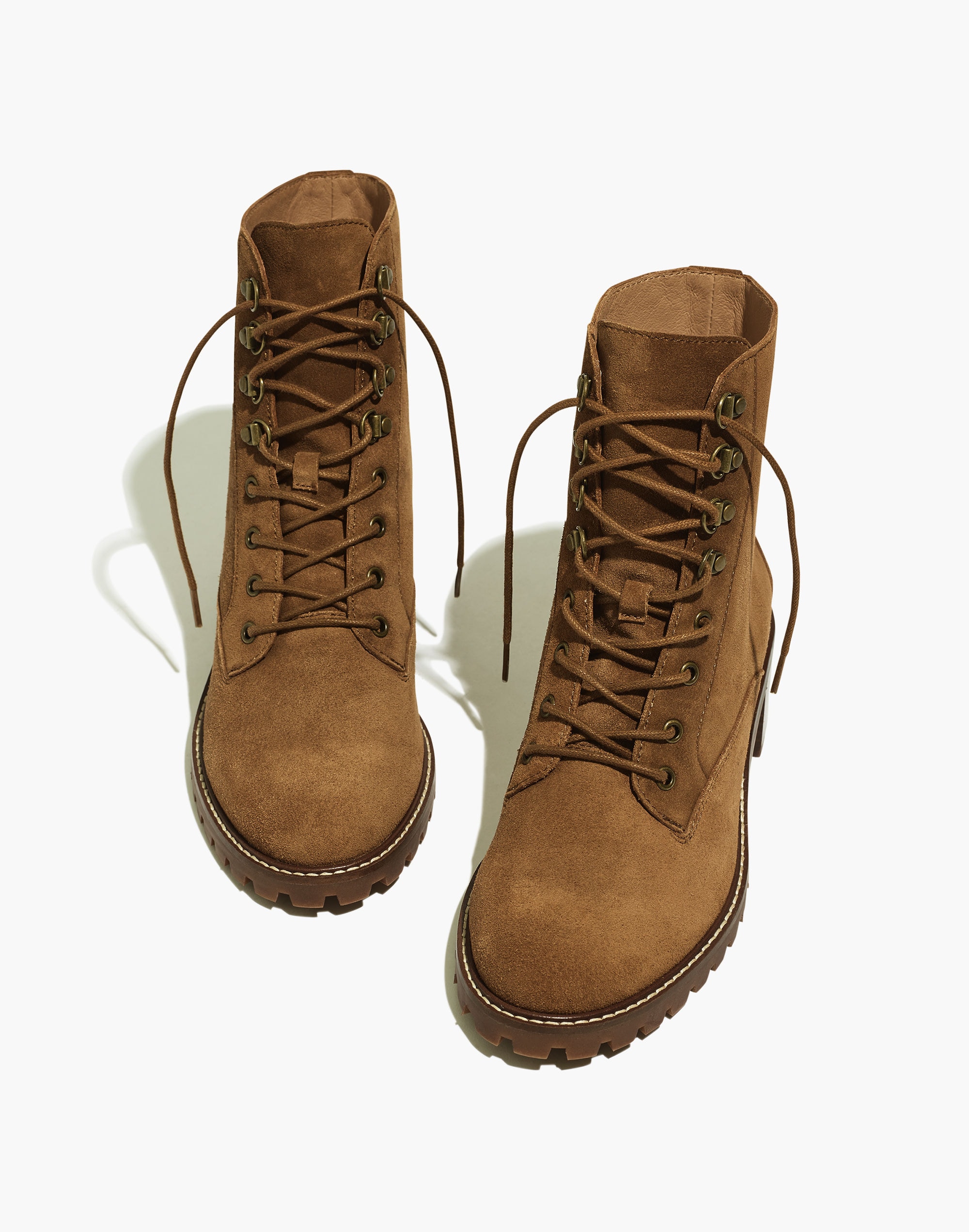 The Julien Lace-Up Lugsole Boot in Suede