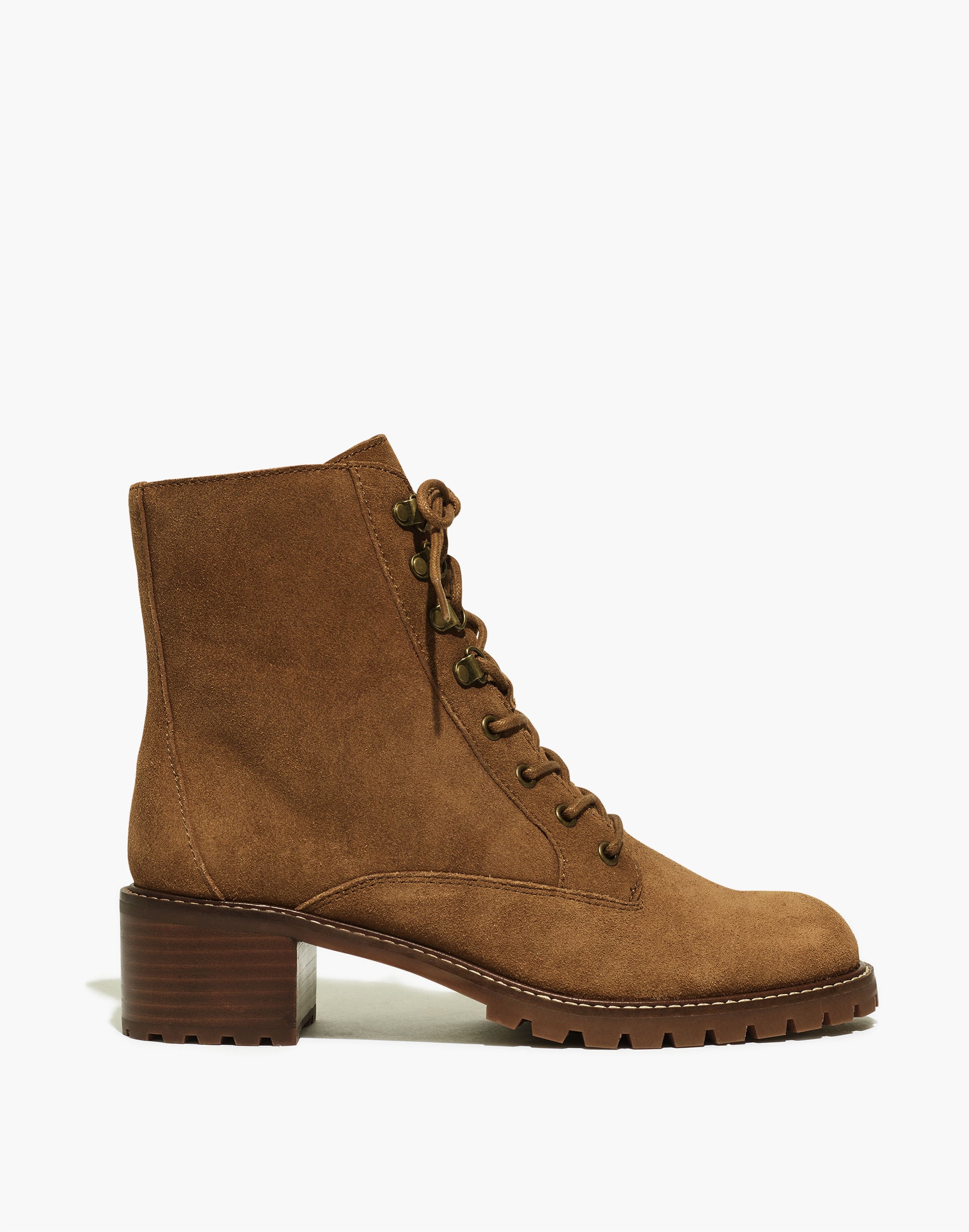 The Julien Lace-Up Lugsole Boot in Suede