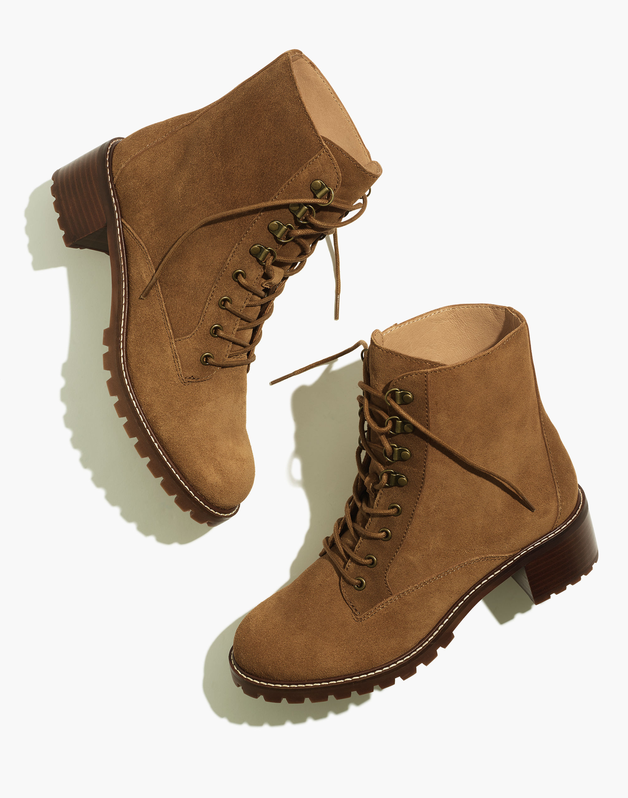 The Julien Lace-Up Lugsole Boot in Suede