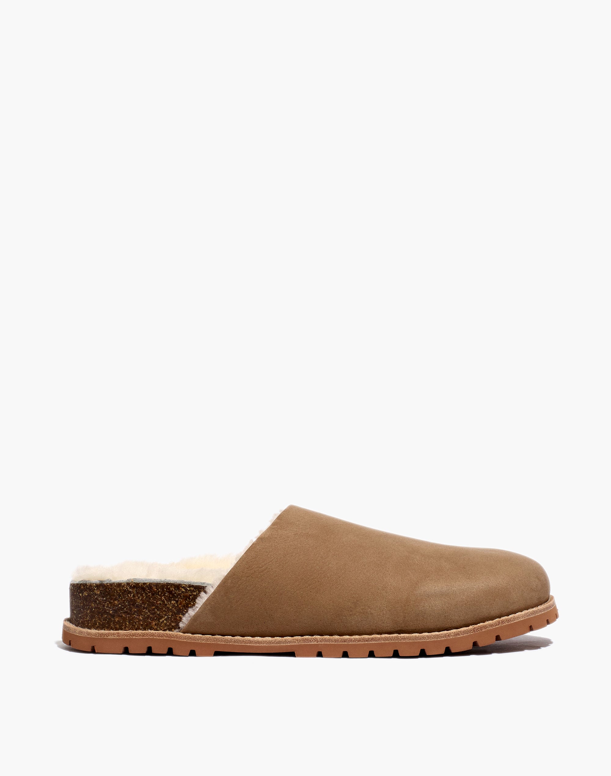 The Layne Clog Mule in Nubuck and Shearling