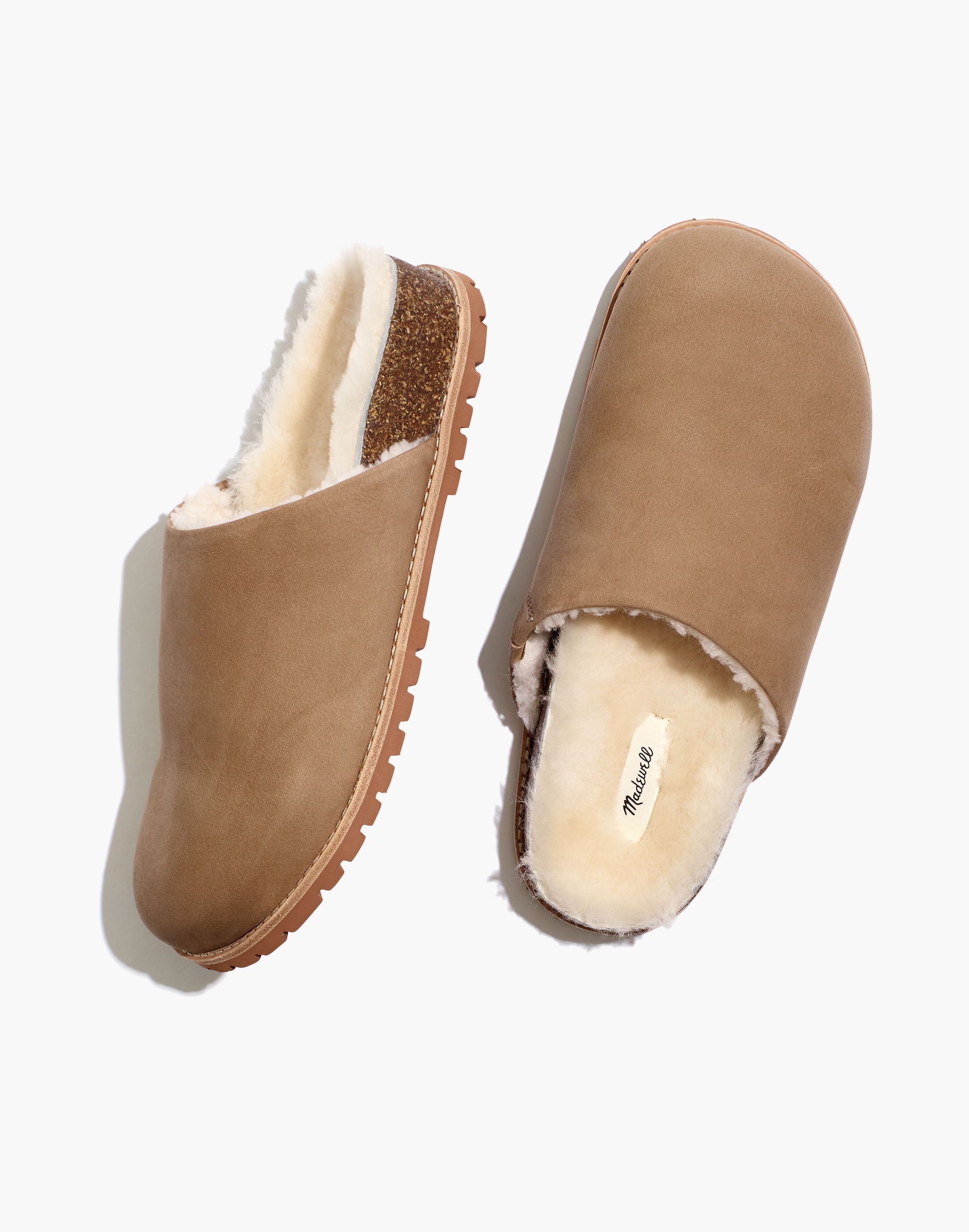 The Layne Clog Mule in Nubuck and Shearling