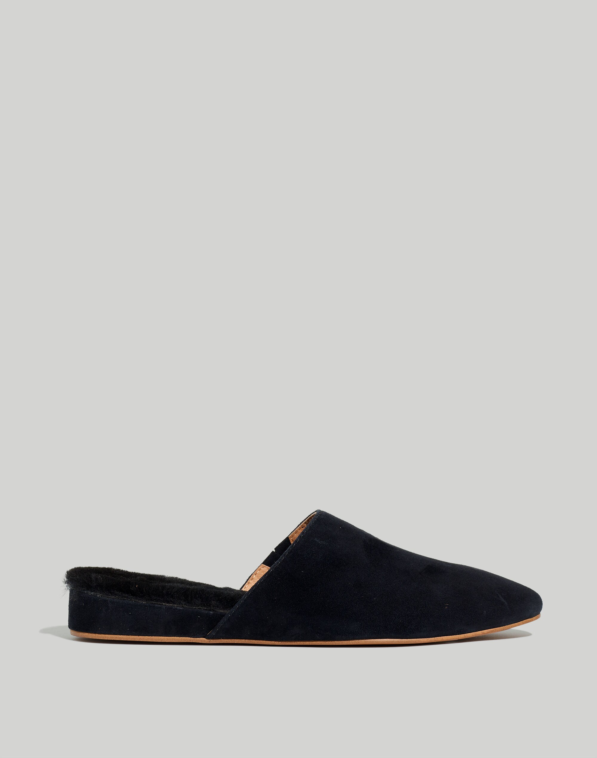 The Suede Kasey Mule in Faux Shearling