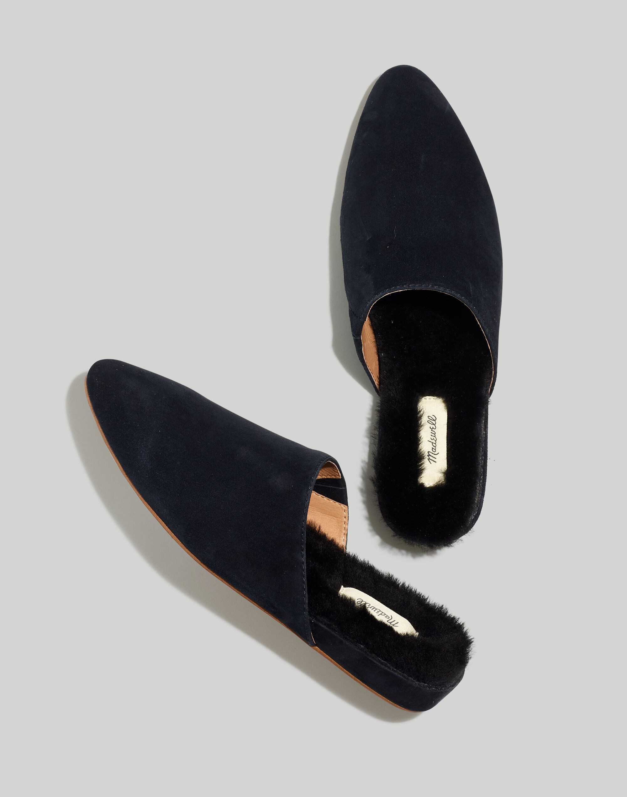 The Suede Kasey Mule in Faux Shearling