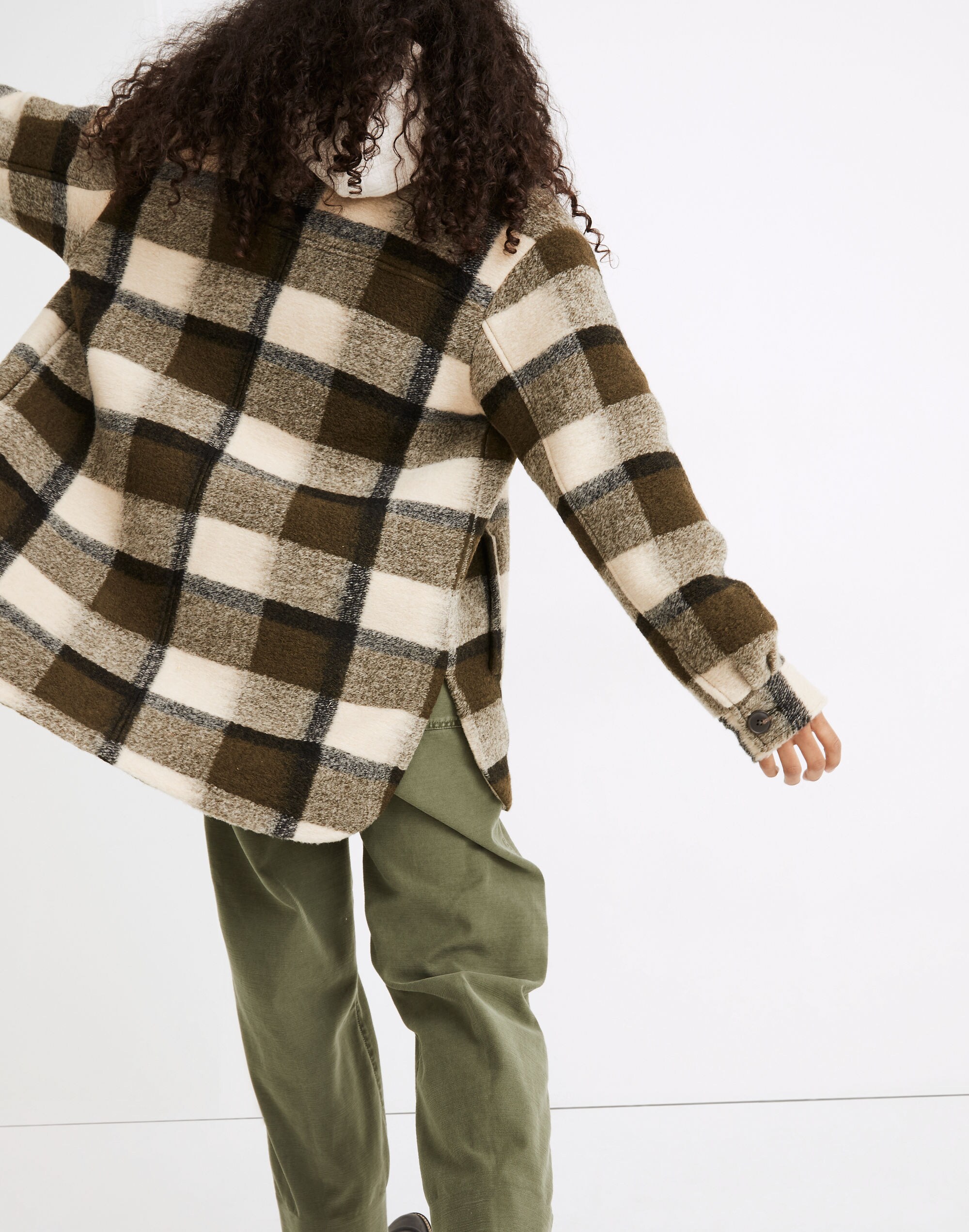 Petite Belrose Shirt-Jacket in Maran Plaid