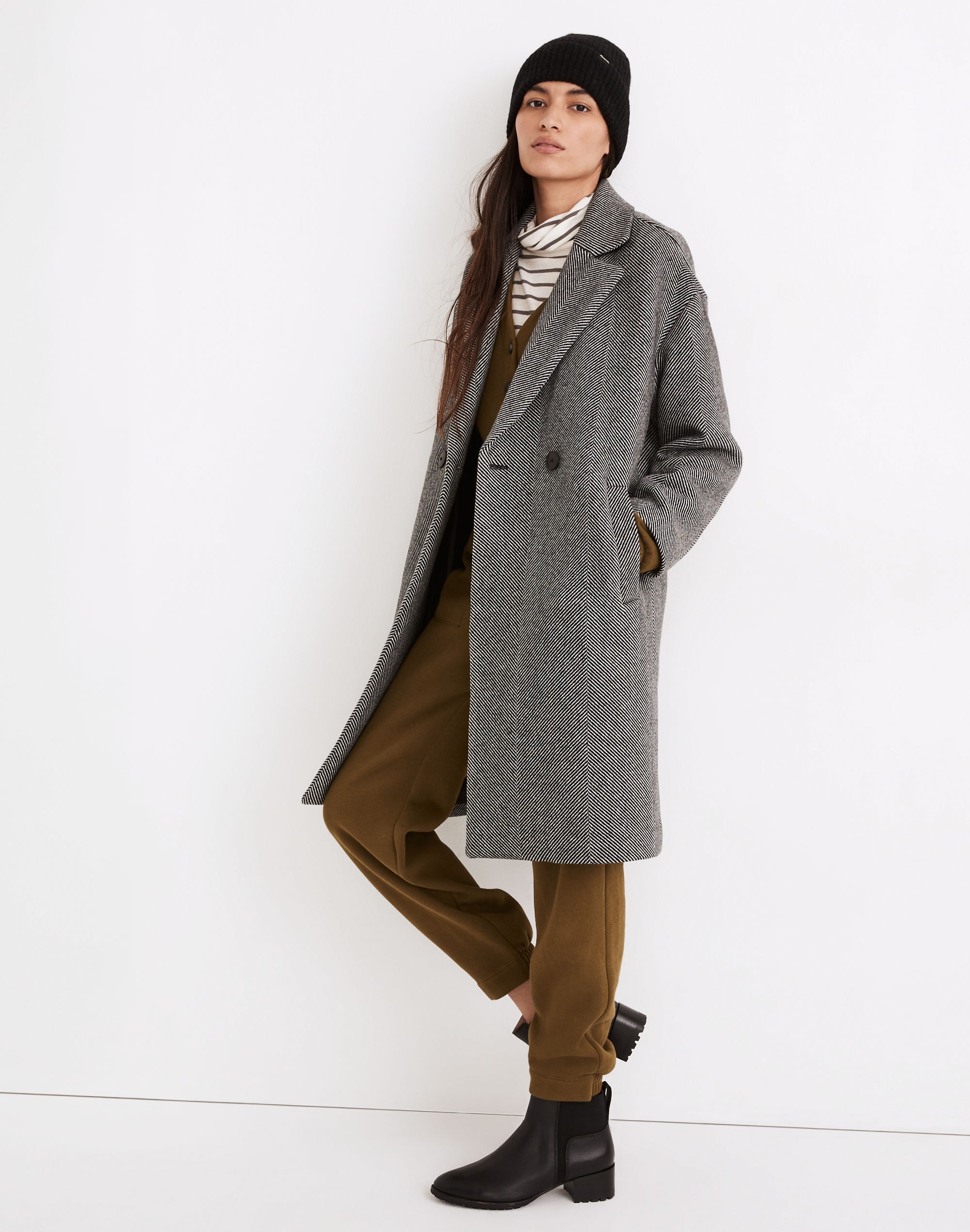Averdon Coat in Herringbone Insuluxe Fabric