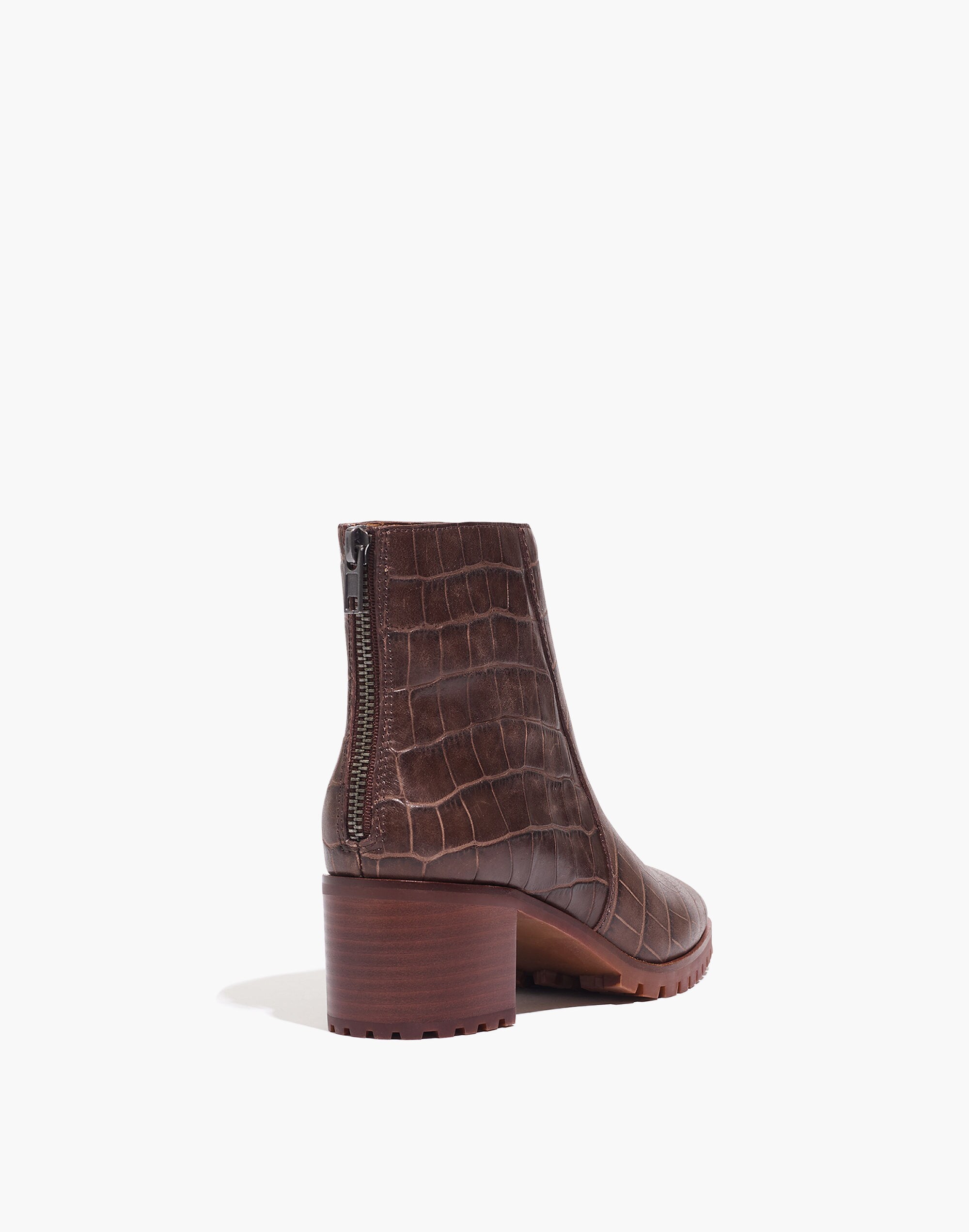The Katie Lugsole Boot in Croc Embossed Leather