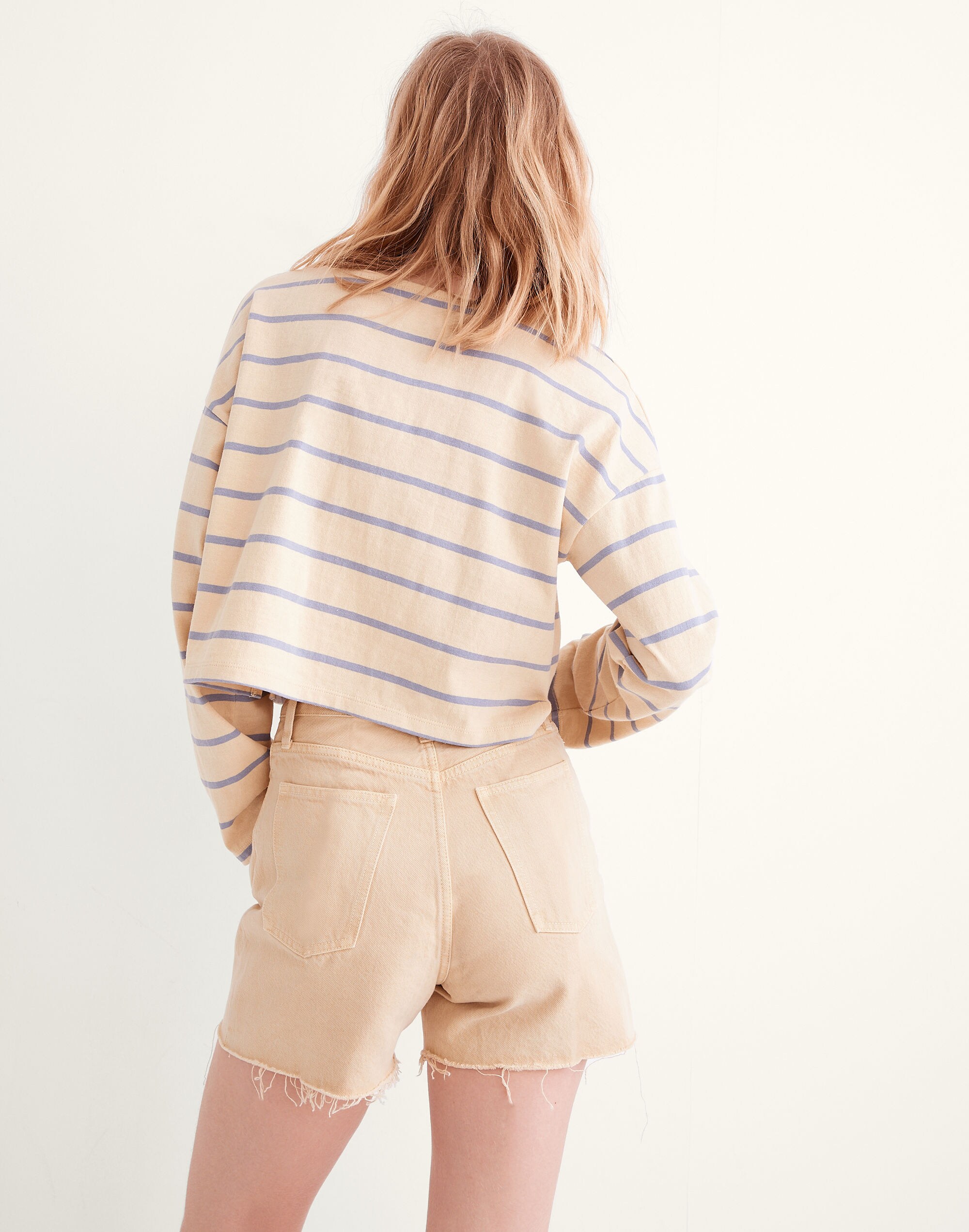 Supercrop Long-Sleeve Tee in Stripe