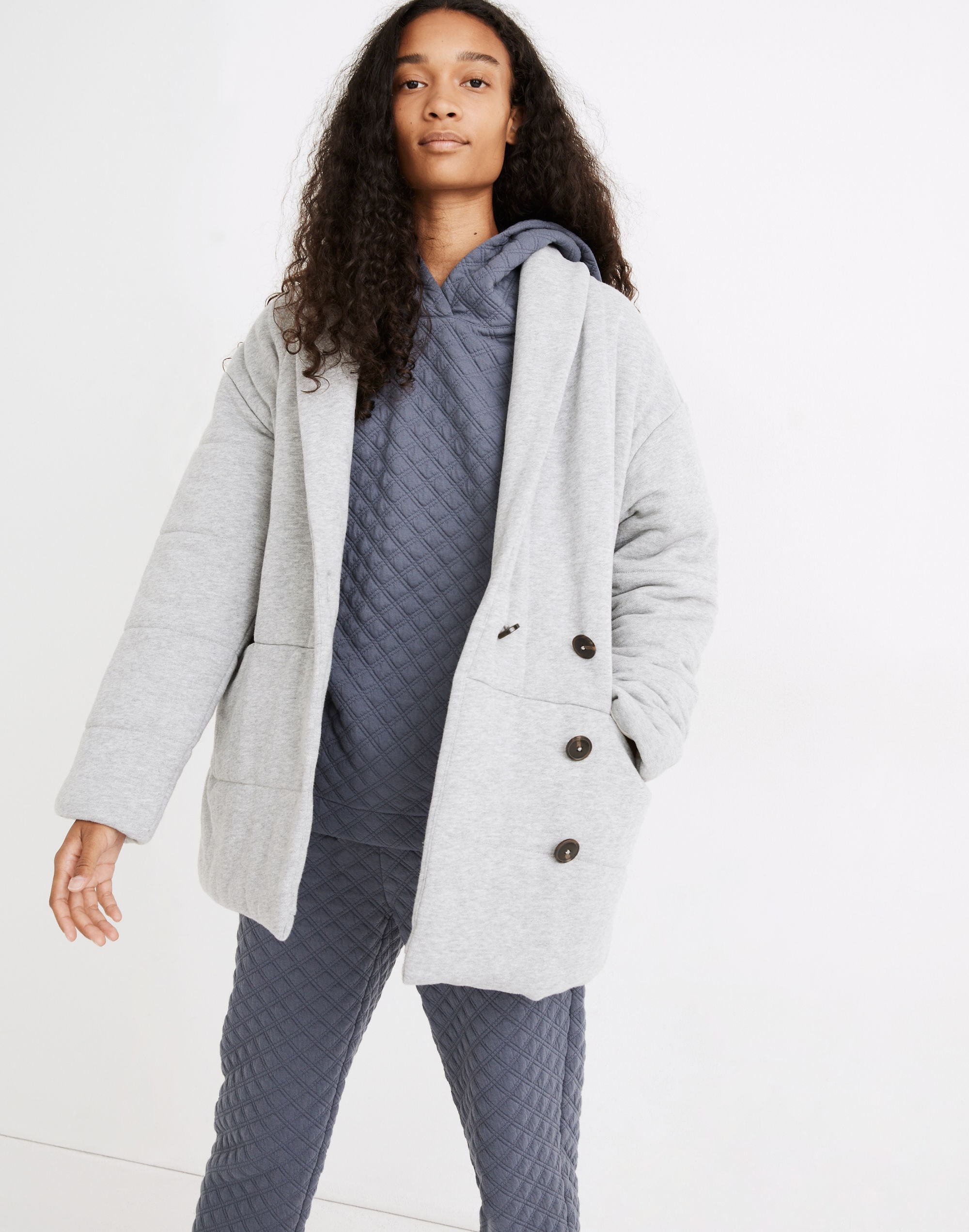 Sweatshirt Puffer Coat