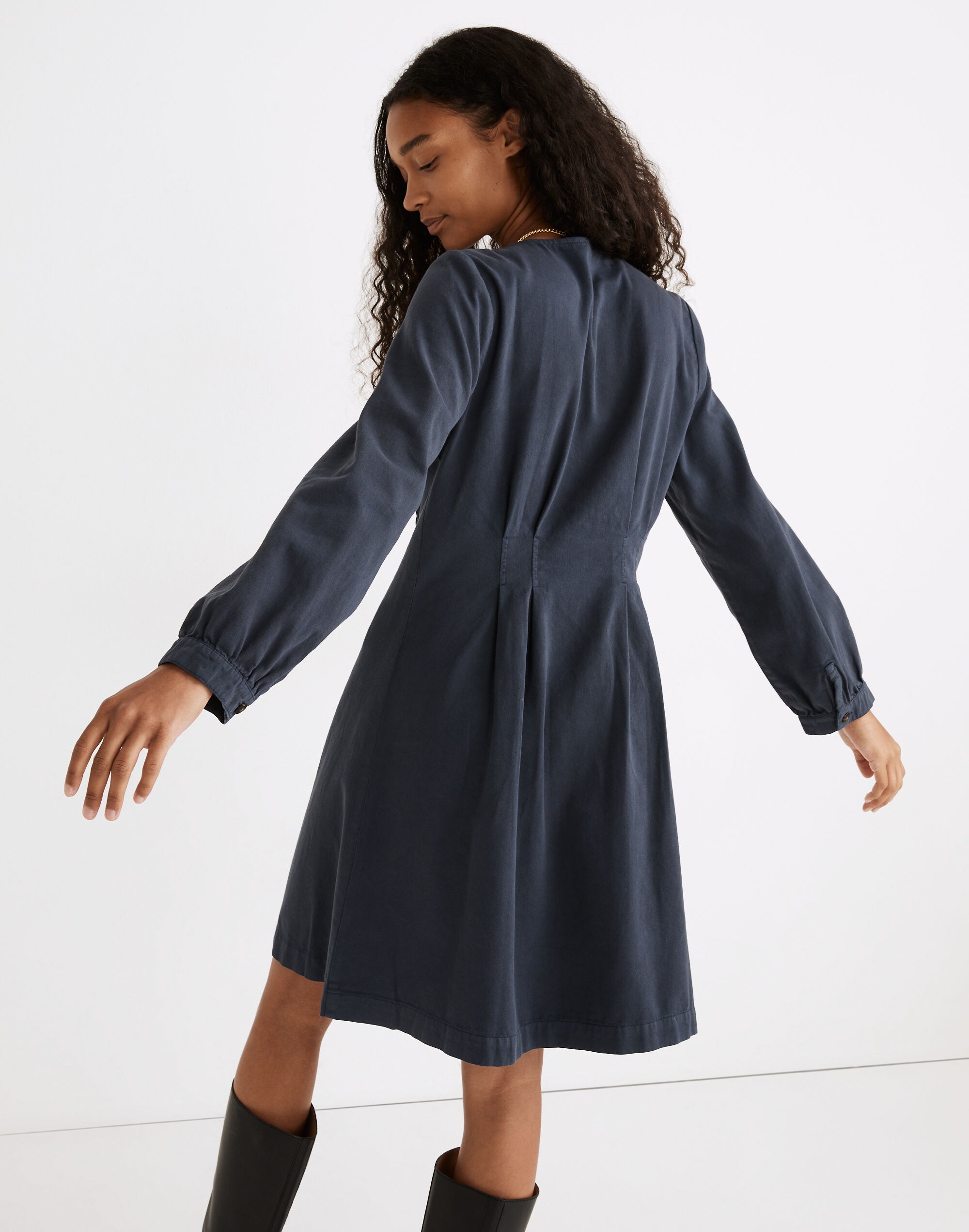 (Re)sponsible Long-Sleeve Button-Front Mini Dress