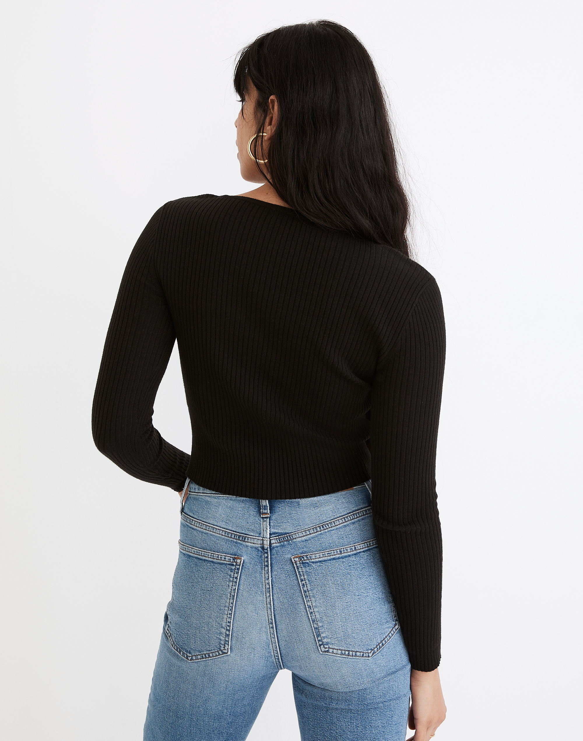 Rosseau Square-Neck Crop Cardigan Top