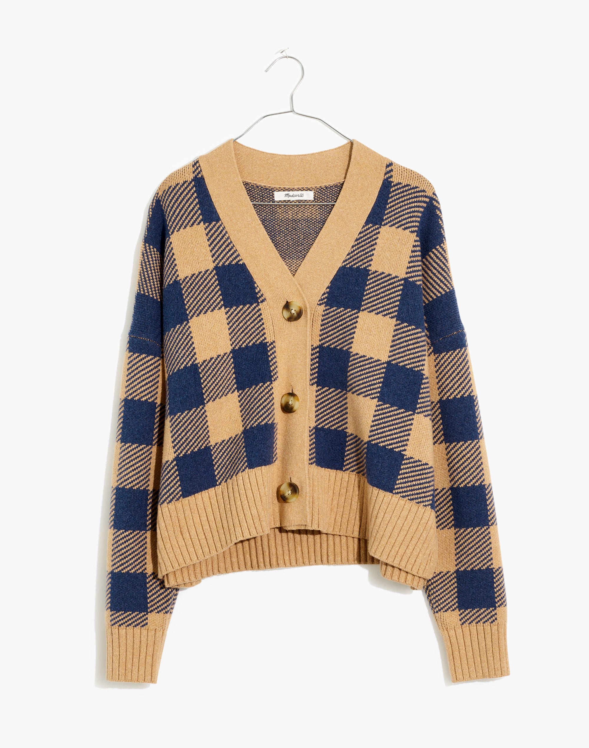 Bayberry Cardigan Sweater in Buffalo Check