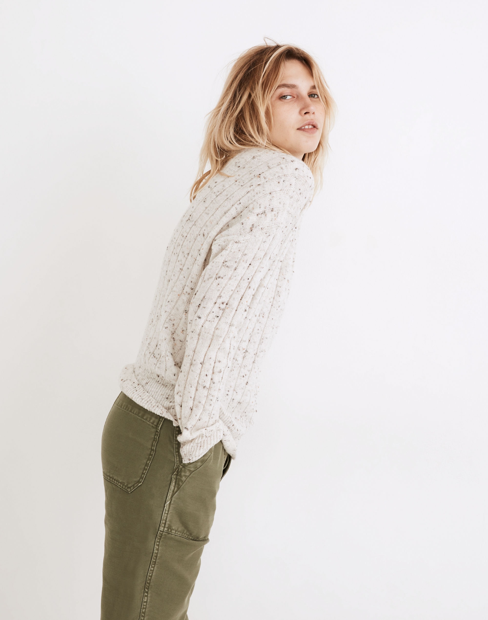 Donegal Bowden Henley Sweater in Coziest Yarn