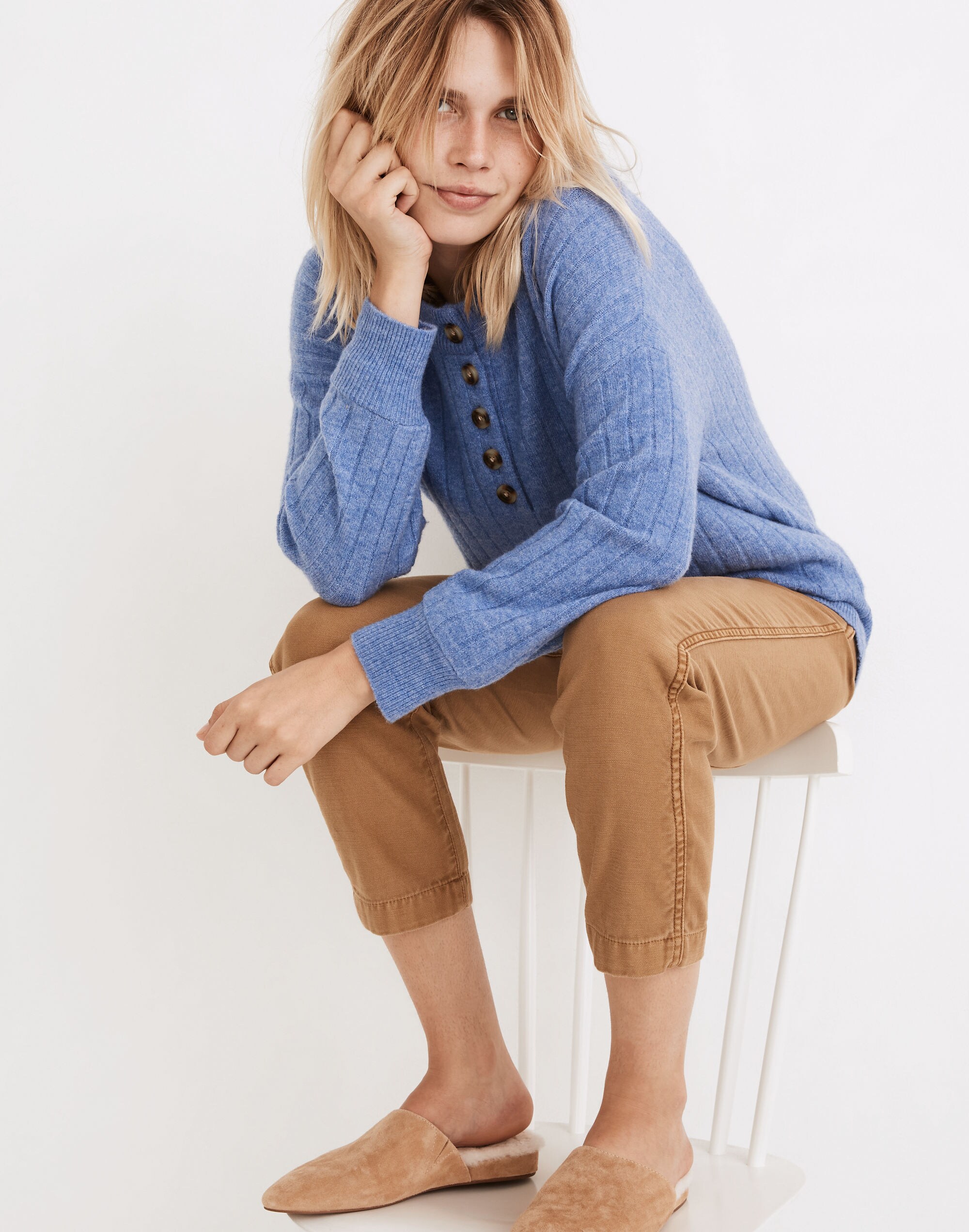 Bowden Henley Sweater in Coziest Yarn