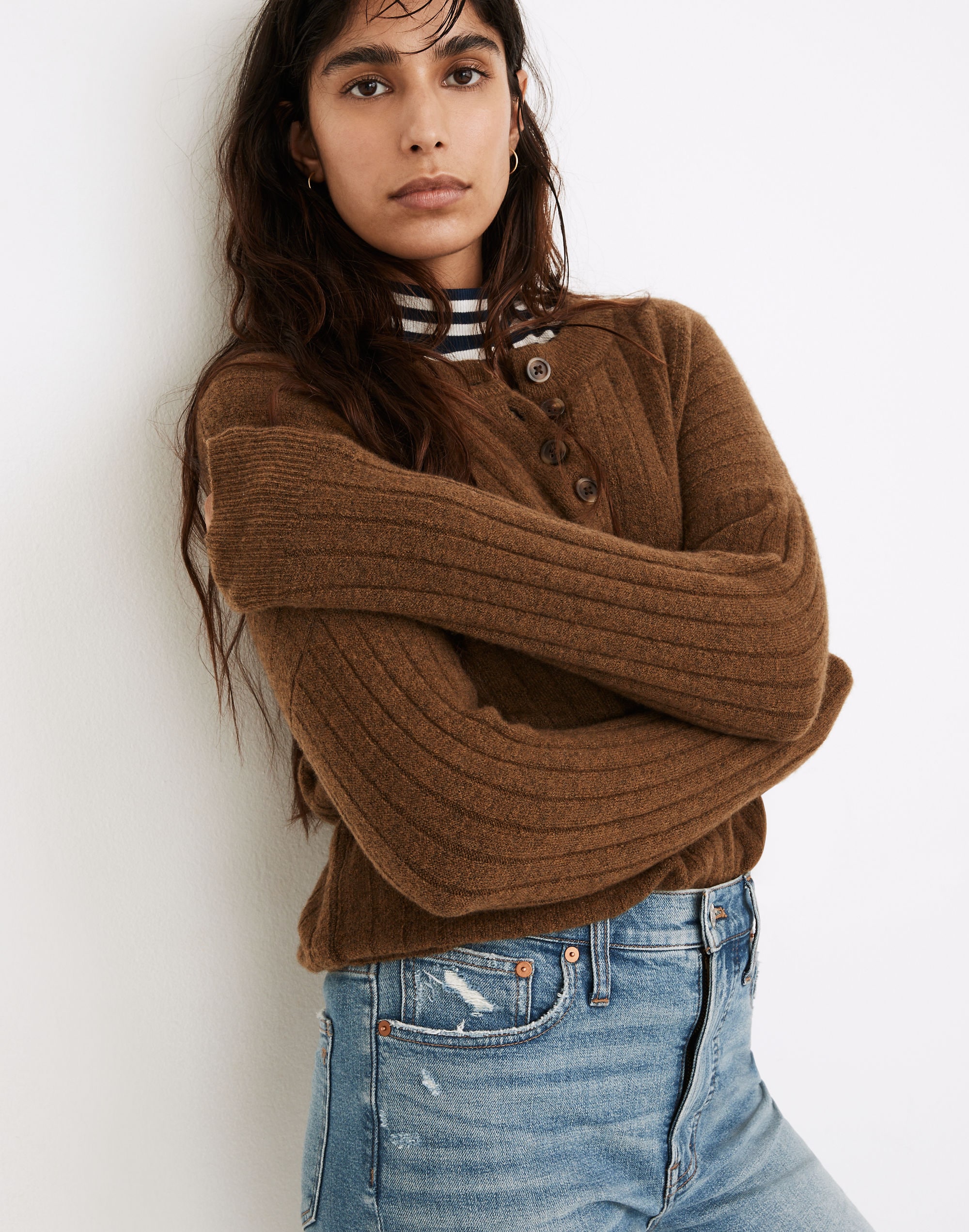 Bowden Henley Sweater in Coziest Yarn