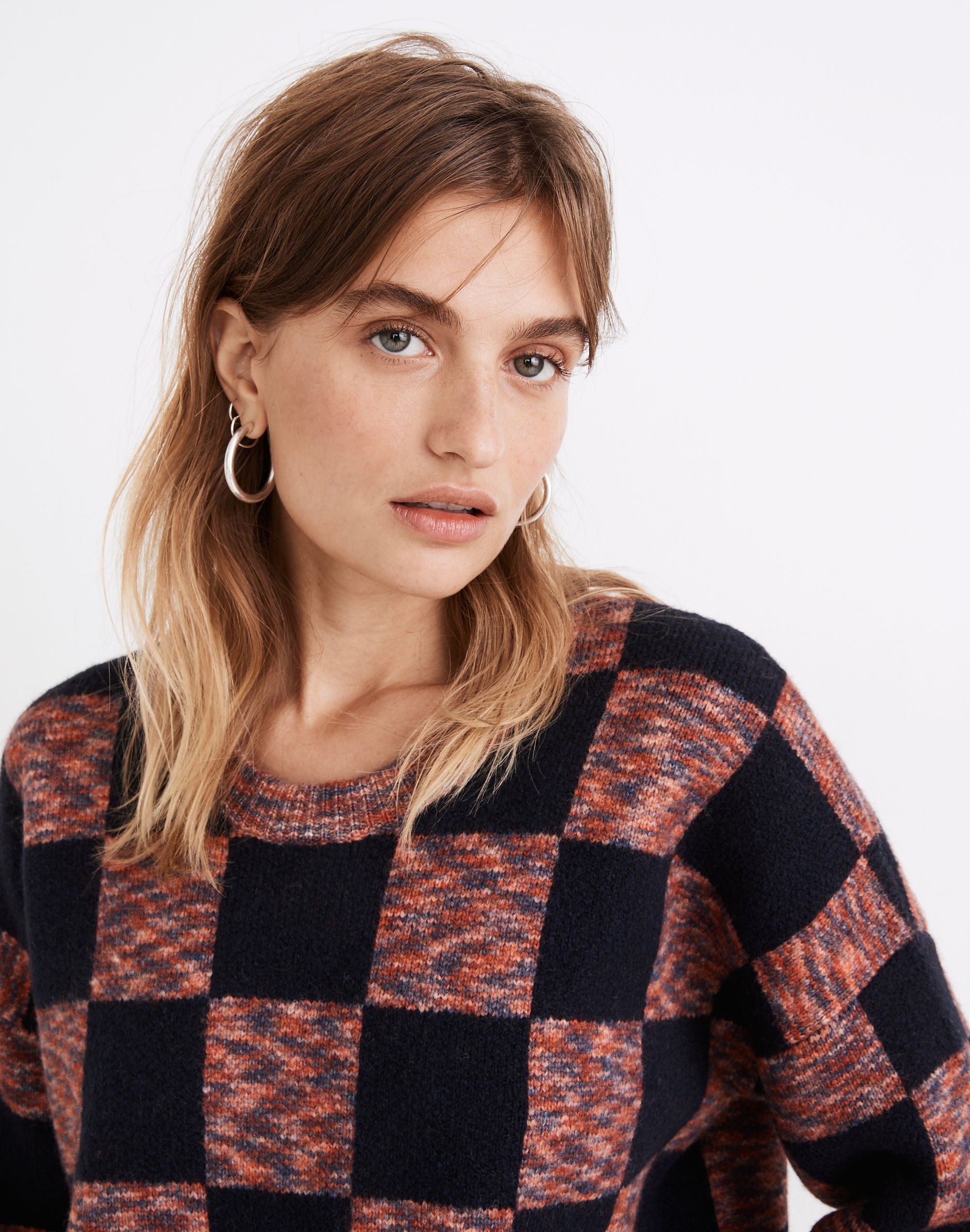 Checkered Pullover Sweater