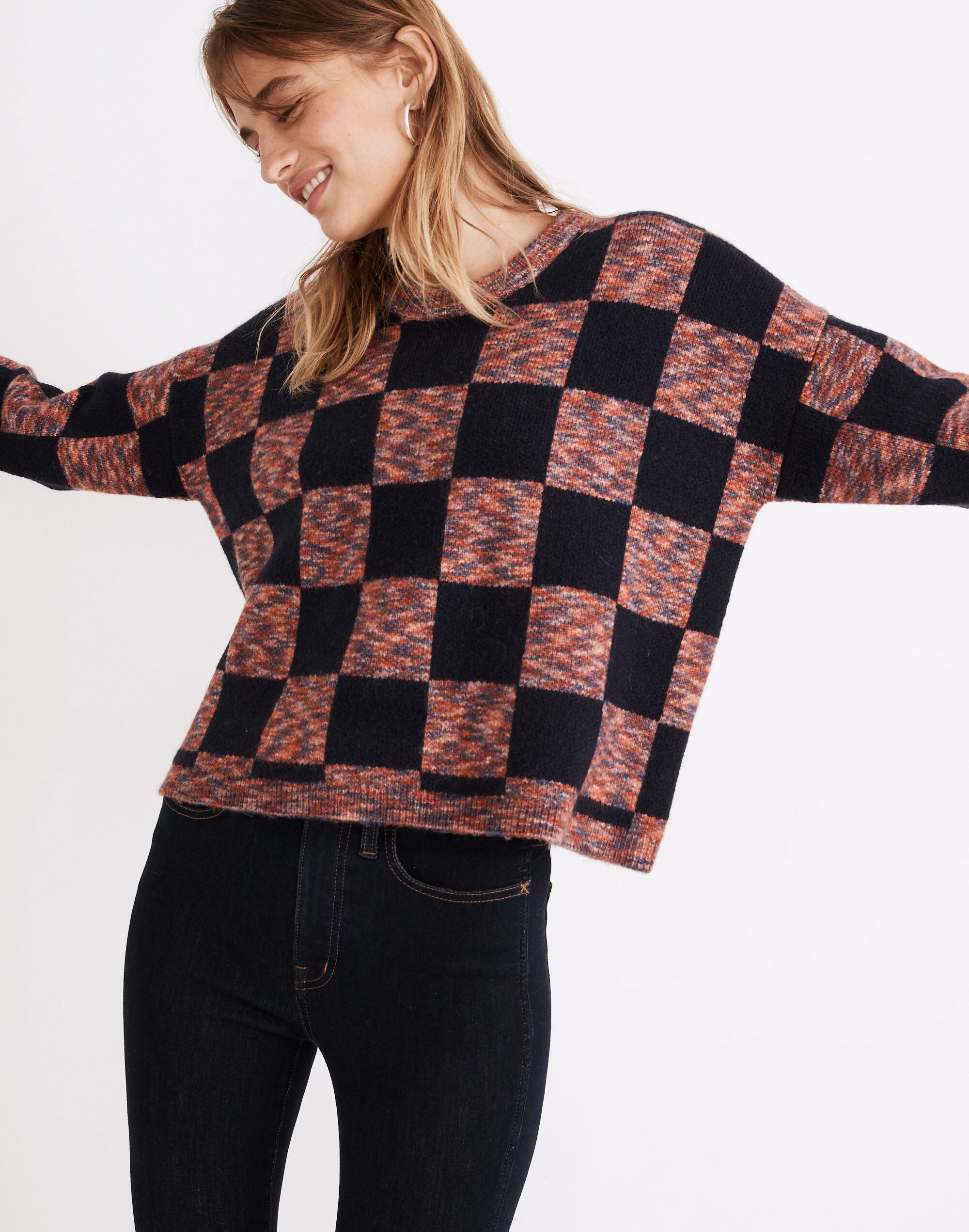Checkered Pullover Sweater