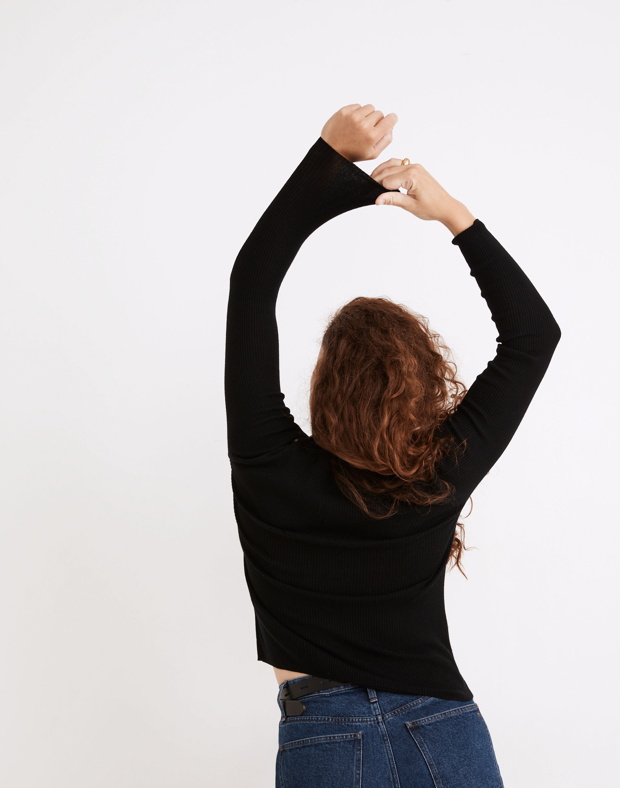 Hollyridge Ribbed Button-Shoulder Sweater